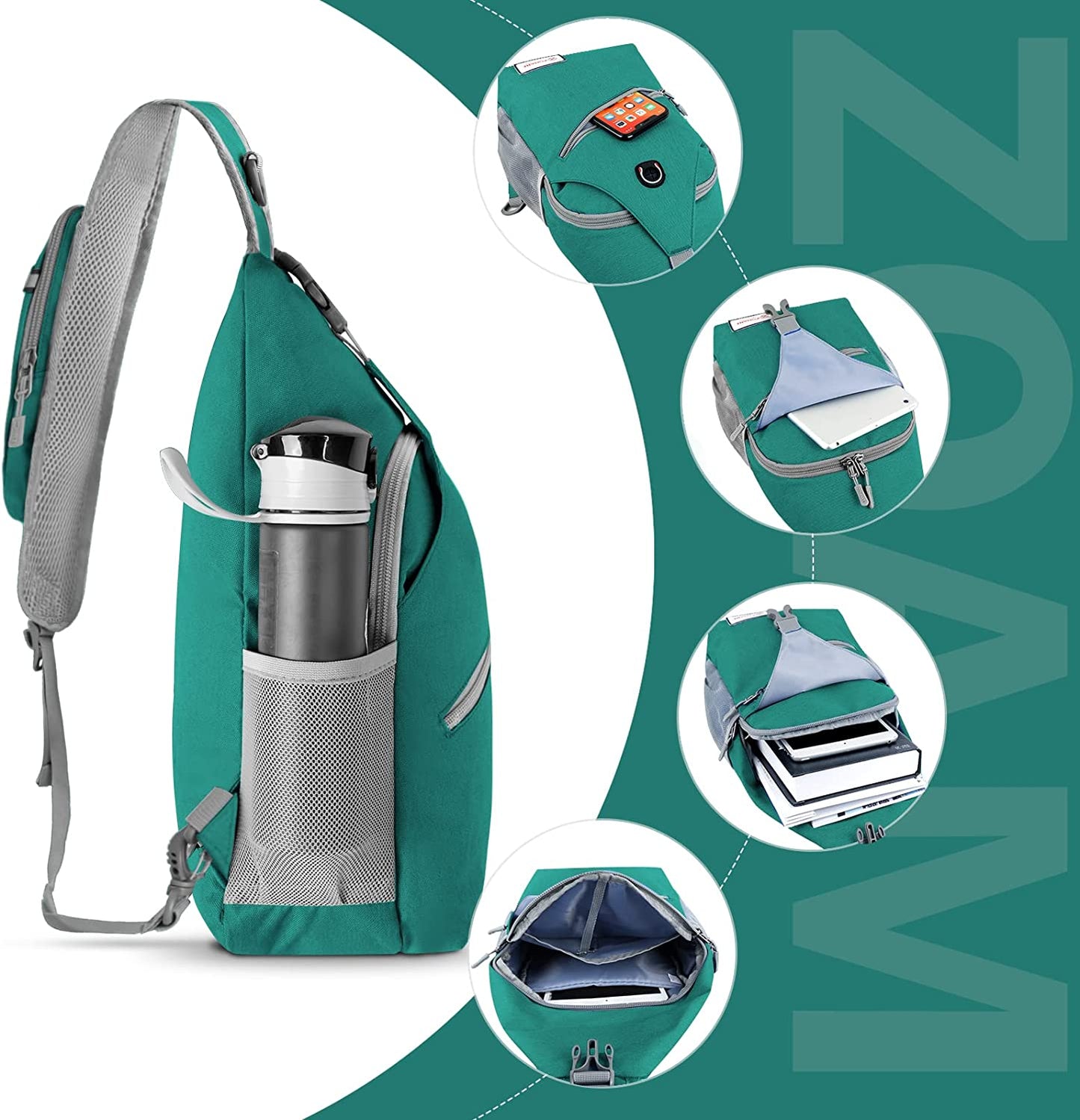 Crossbody Sling Bag - Shoulder Chest Bag for Women and Men - Ideal for Travel, Hiking, and Daypack Use