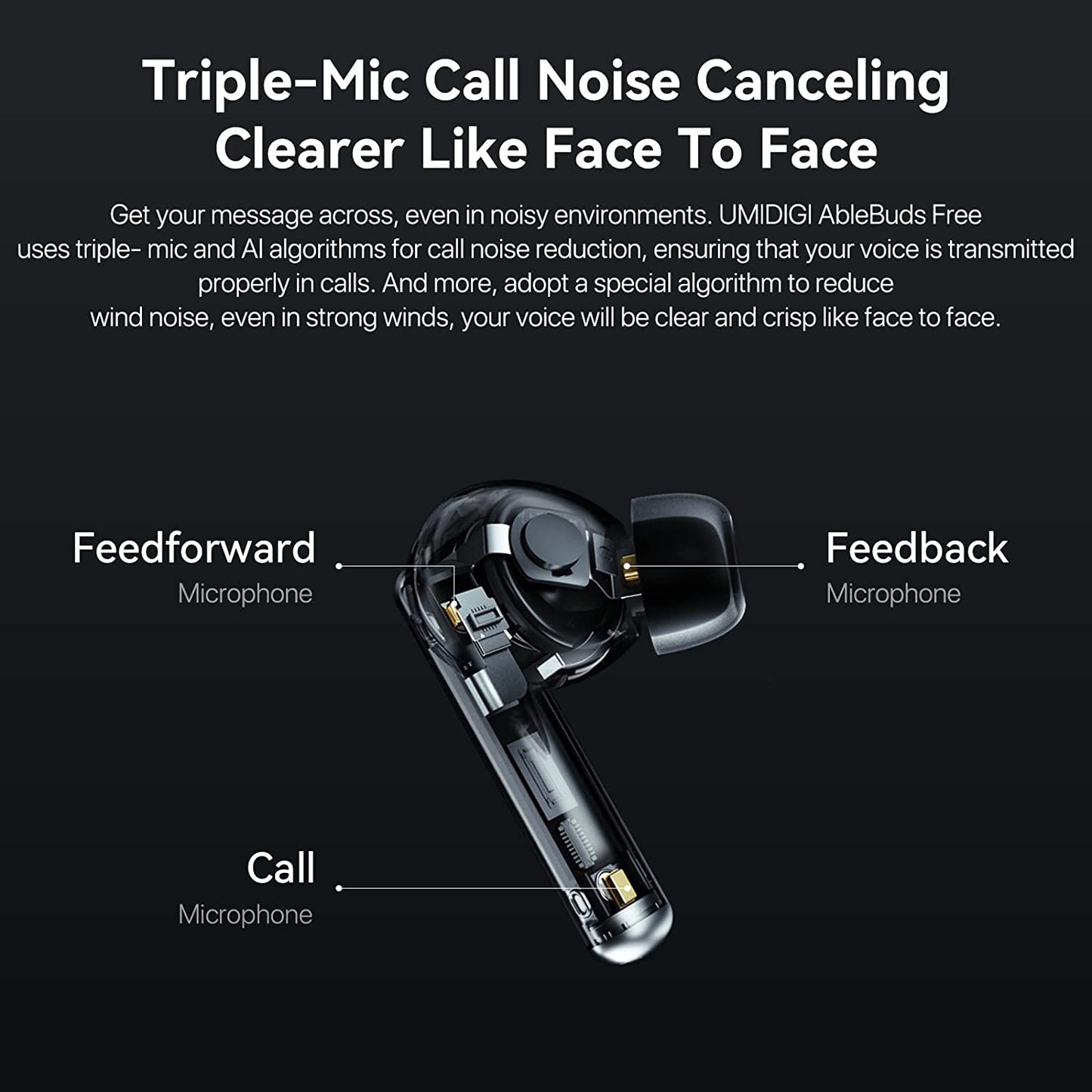 Ablebuds Free Bluetooth Earbuds with Wireless Connectivity, 45Db Active Noise Cancellation, Customizable ANC Modes, Enhanced Call Quality with AI, 27-Hour Playtime, Bluetooth 5.2 Headset