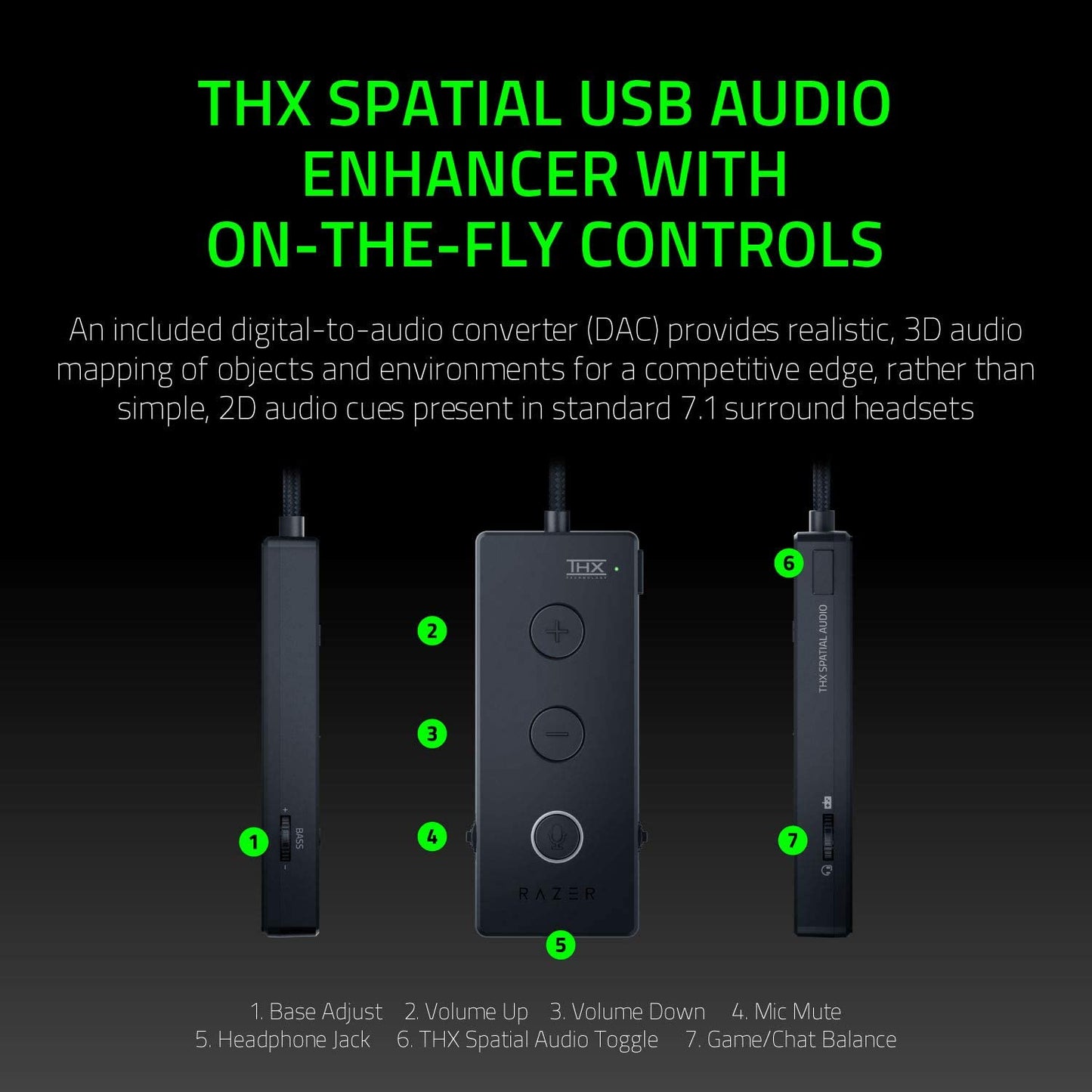 THX 7.1 Surround Sound Gaming Headset - Tournament Edition: Aluminum Frame - Retractable Mic - USB DAC Included - for PC, PS4, Nintendo Switch - Classic Black