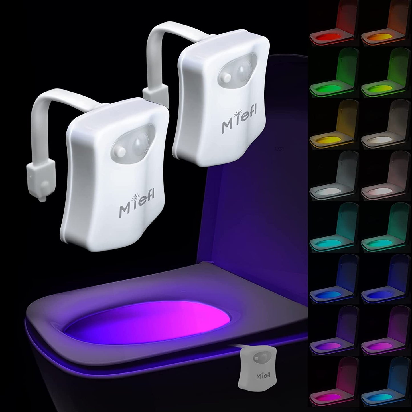 Motion Activated Toilet Light with 16 Colors Changing, LED Glow Bowl Inside Toilet Lights, Smart Night Light for Bathroom - Ideal Gifts for All