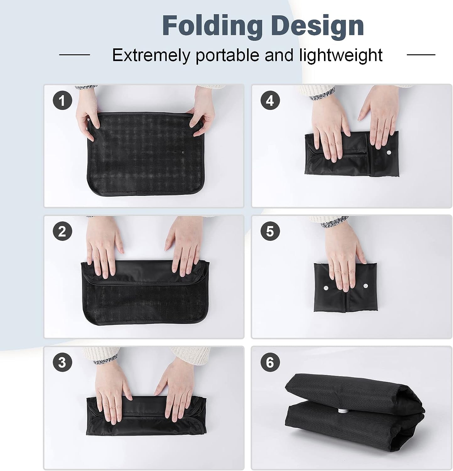 Set of 8 Waterproof Travel Organizer Packing Cubes - Foldable Compression Cubes for Carry-On Luggage - Includes Hanging Toiletry Bag, Shoe Bag, and Laundry Bag - Color: Black