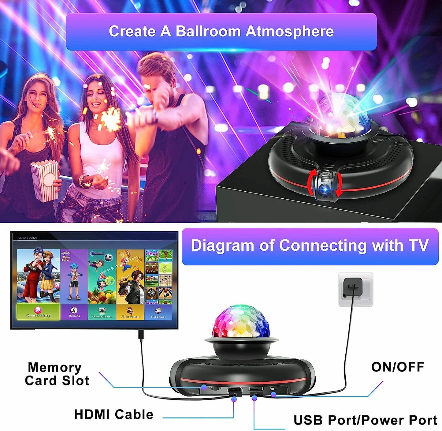 Musical Electronic Dance Mat: Perfect for Kids and Adults. HD Camera, Non-Slip Massage Yoga Dance Pad, Wireless and Ideal for Exercise & Fitness. Turn Your TV into a Dance Step Pad Game - Great Toys Gift for Girls.