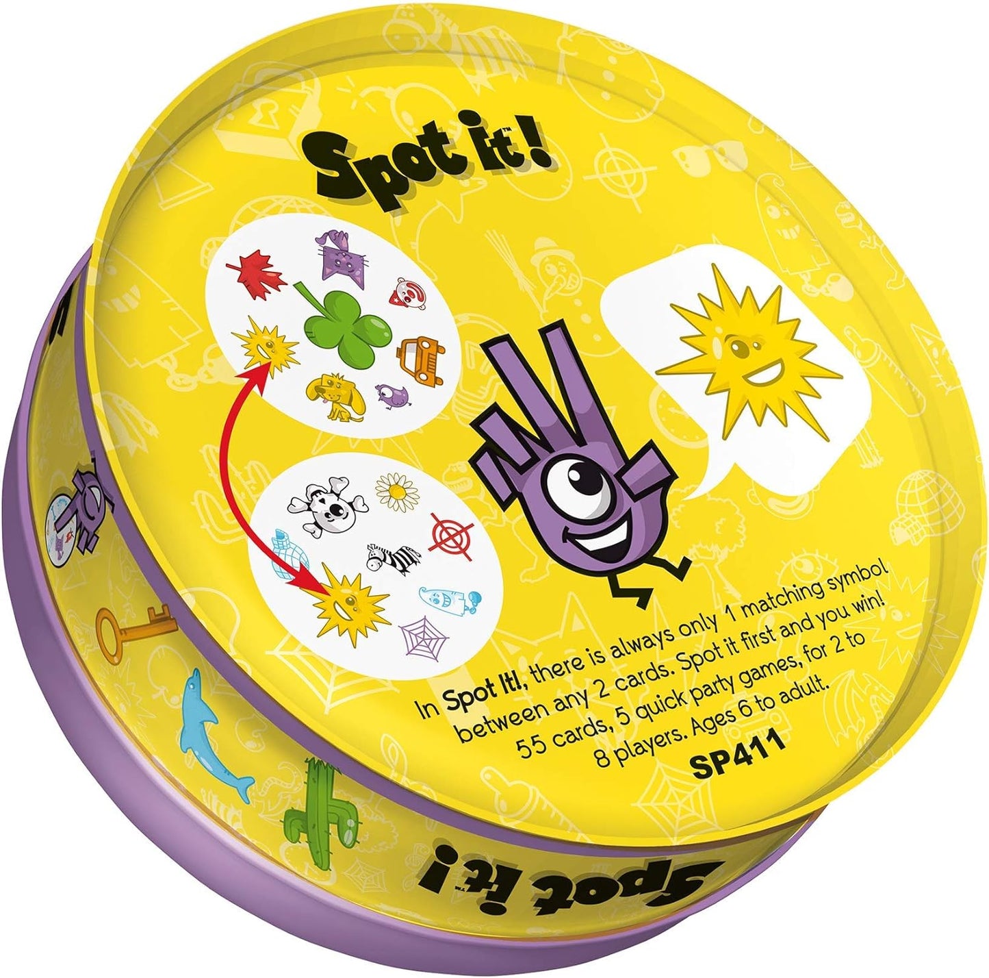 Spot It! Classic Card Game Fun and Engaging Game for Children - Suitable for Ages 6 and Up - Designed for 2 to 8 Players - Average Playtime of 15 Minutes | Color and Packaging May Vary