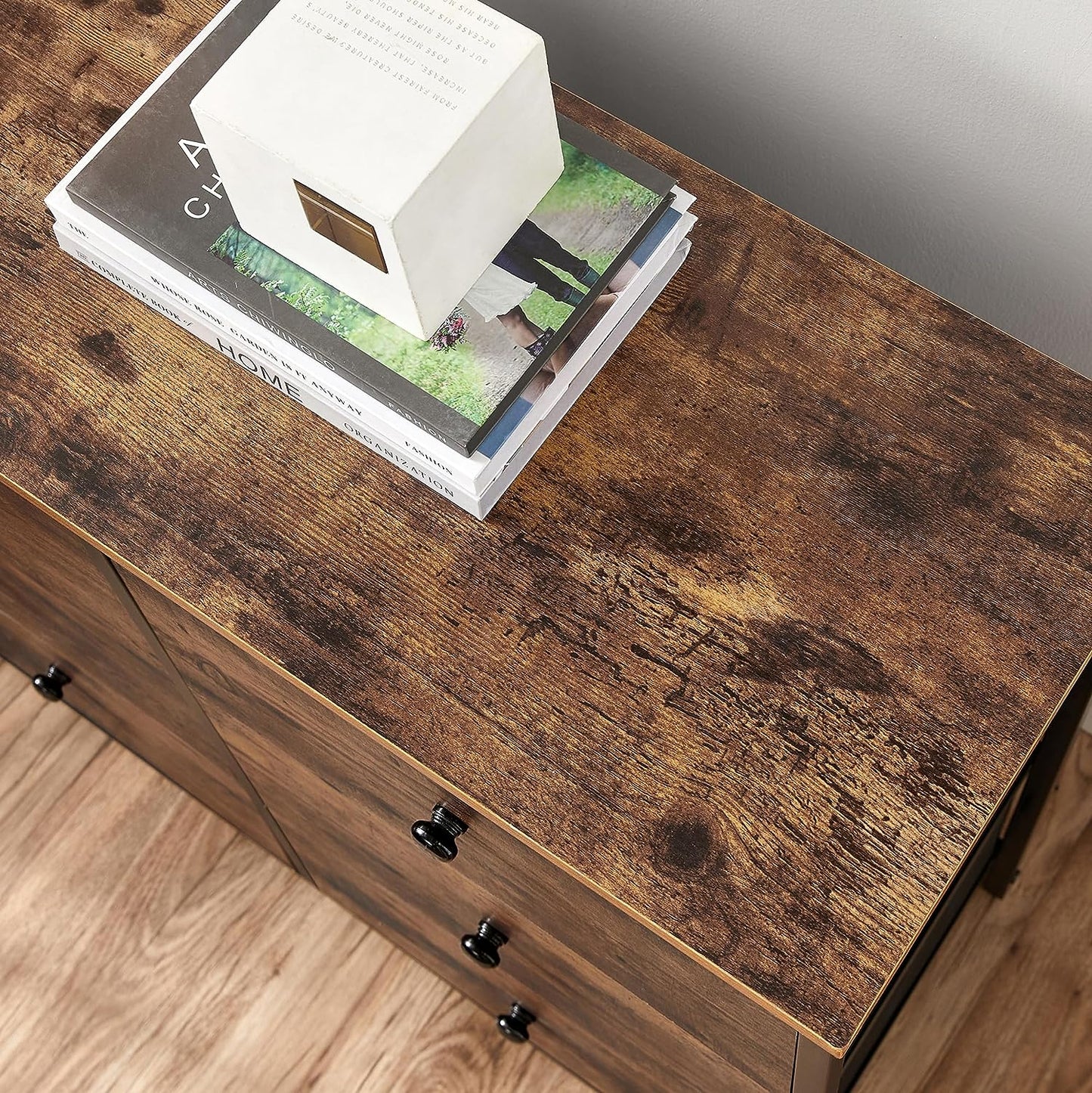 6 Drawer Dresser for Bedroom, Chest of Drawers, Brown and Black