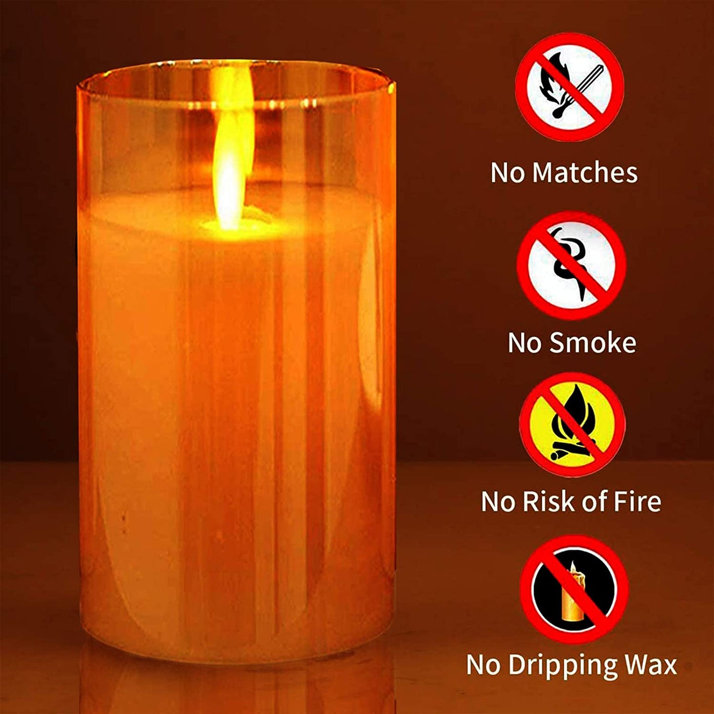 Flickering Flameless LED Candles with Real Wax and Moving Flame, Battery Operated, Timer Remote, Glass Effect - Perfect for Festival, Wedding, Home, and Party Decor