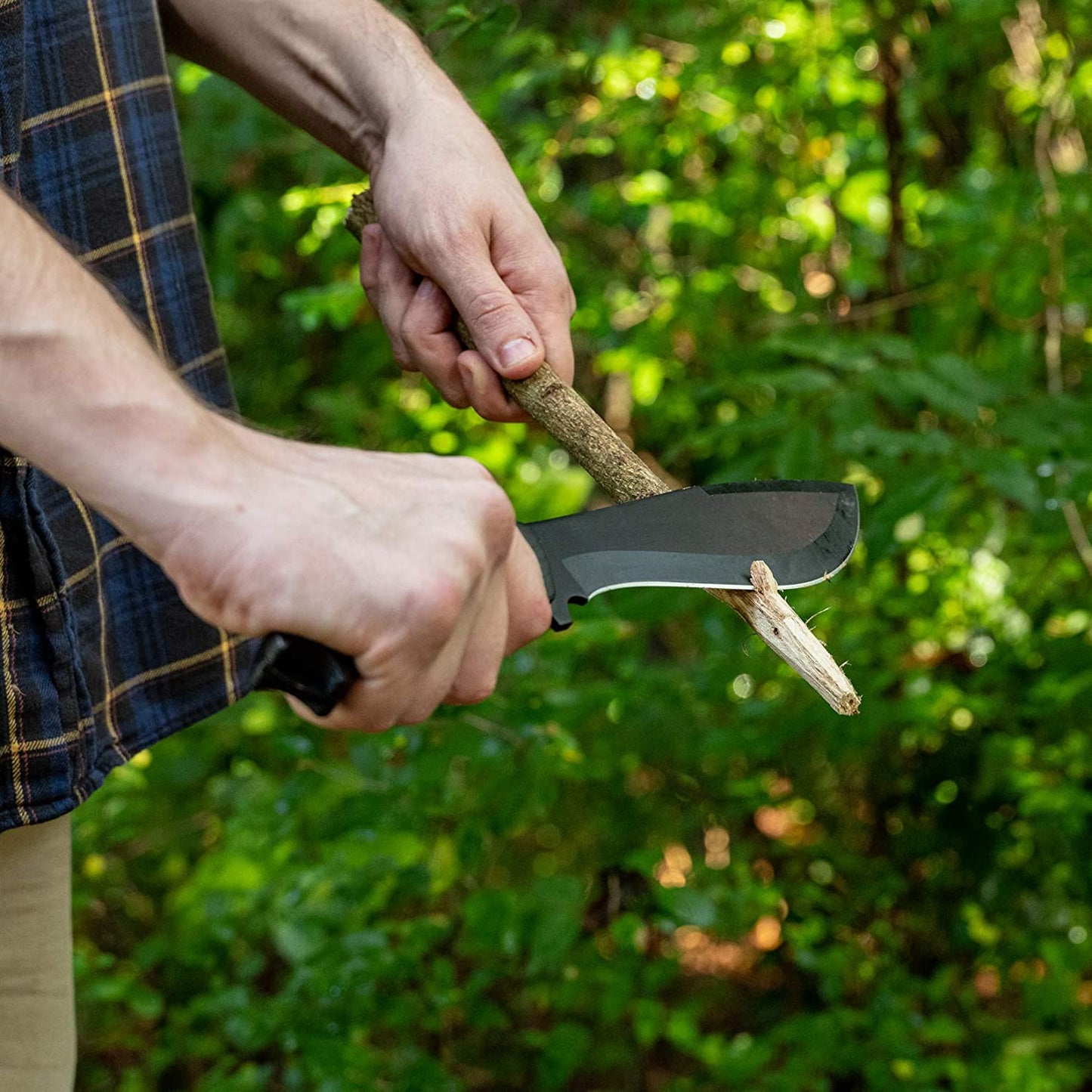 Outdoor Combo Set: Axe and Fixed Blade Knife - Full Tang Design with Wood Handles, Ideal for Camping, Survival, Hunting, and Hiking; Includes Nylon Sheath for Protection.