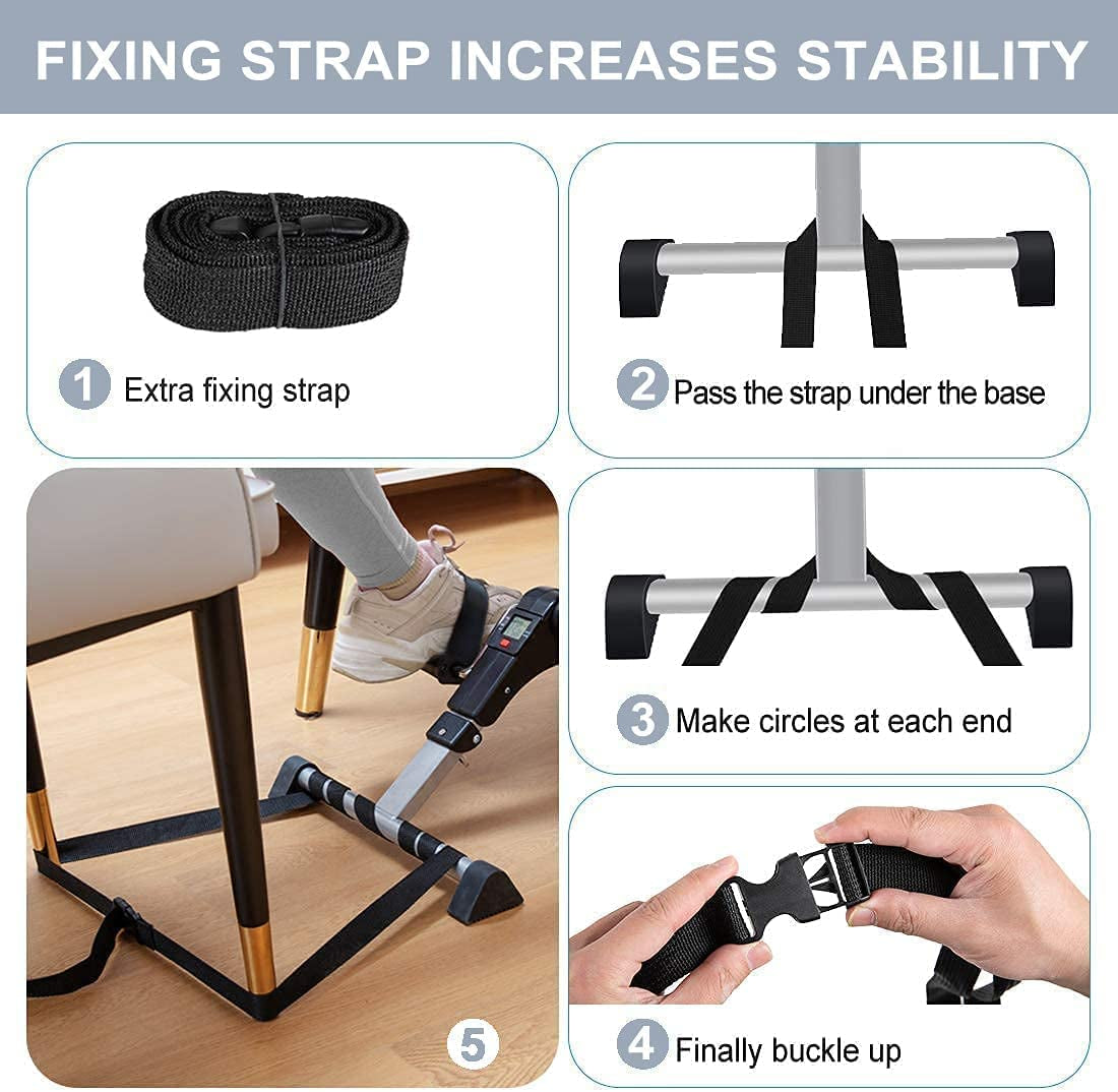 Foldable Desk Bike Pedal Exerciser: Ideal for Leg and Arm Physical Therapy Cycling Exercise. Equipped with Electronic LCD Display for Monitoring Progress.