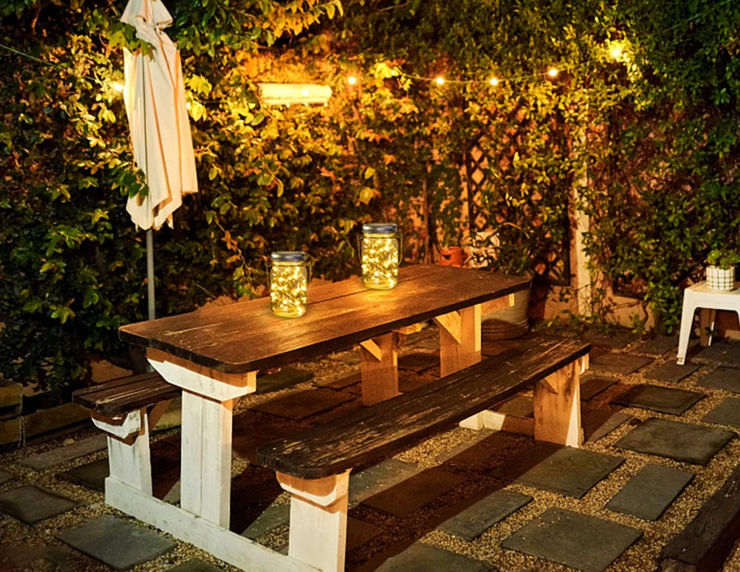 Pack of 3 Solar Mason Jar Lights - Each with 30 LED Starry Fairy String Lights, Ideal for Garden Hanging, Waterproof for Indoor/Outdoor Use; Adds Decorative Touch to Courtyards, Wedding Parties, and Christmas Celebrations.