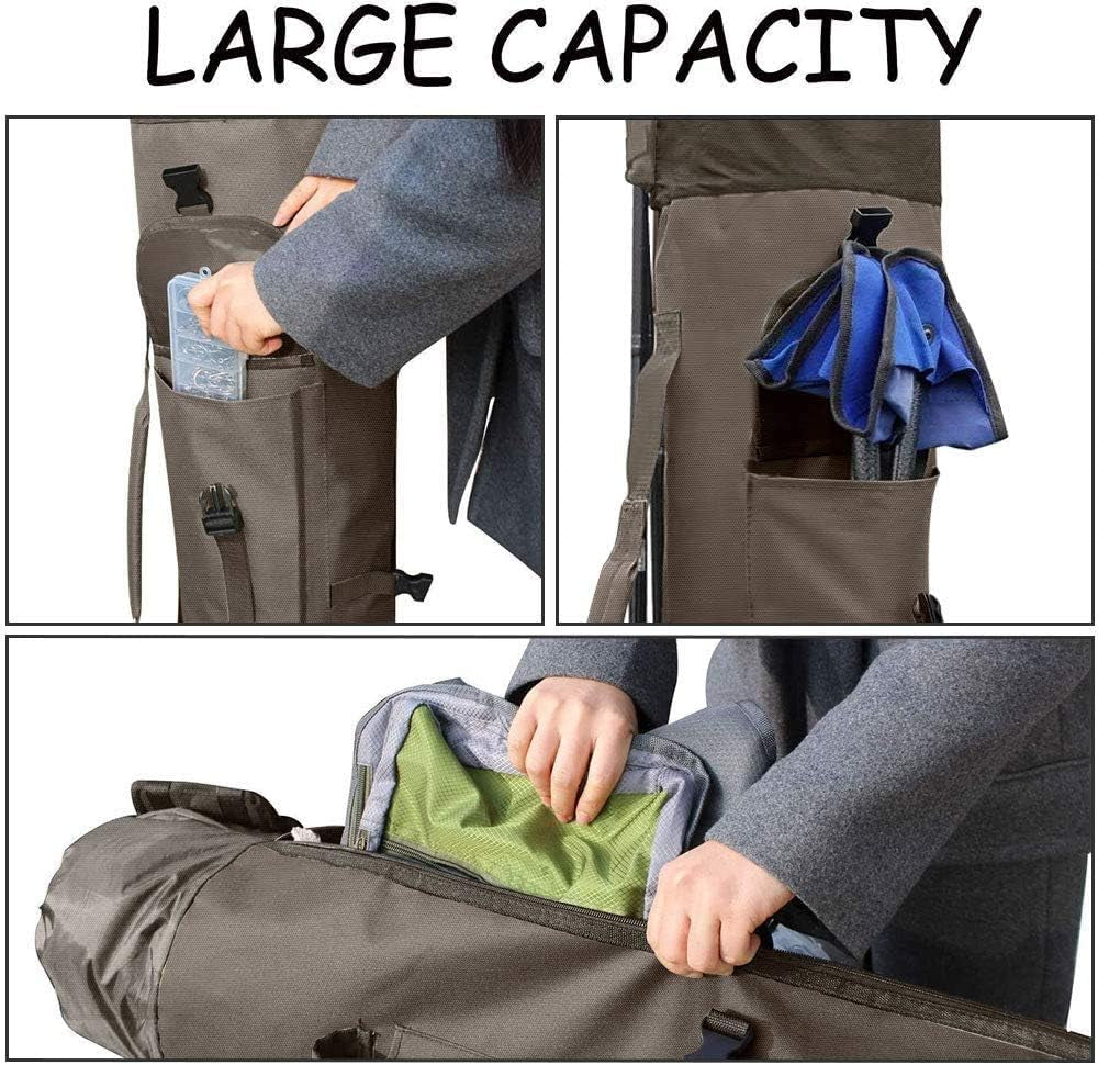 Fishing Rod Bag Reel Organizer - Portable Tackle Bag for Fishing Gear, Oxford Material with Large Capacity, Travel Carry Case for Pole Fishing Tools - Khaki