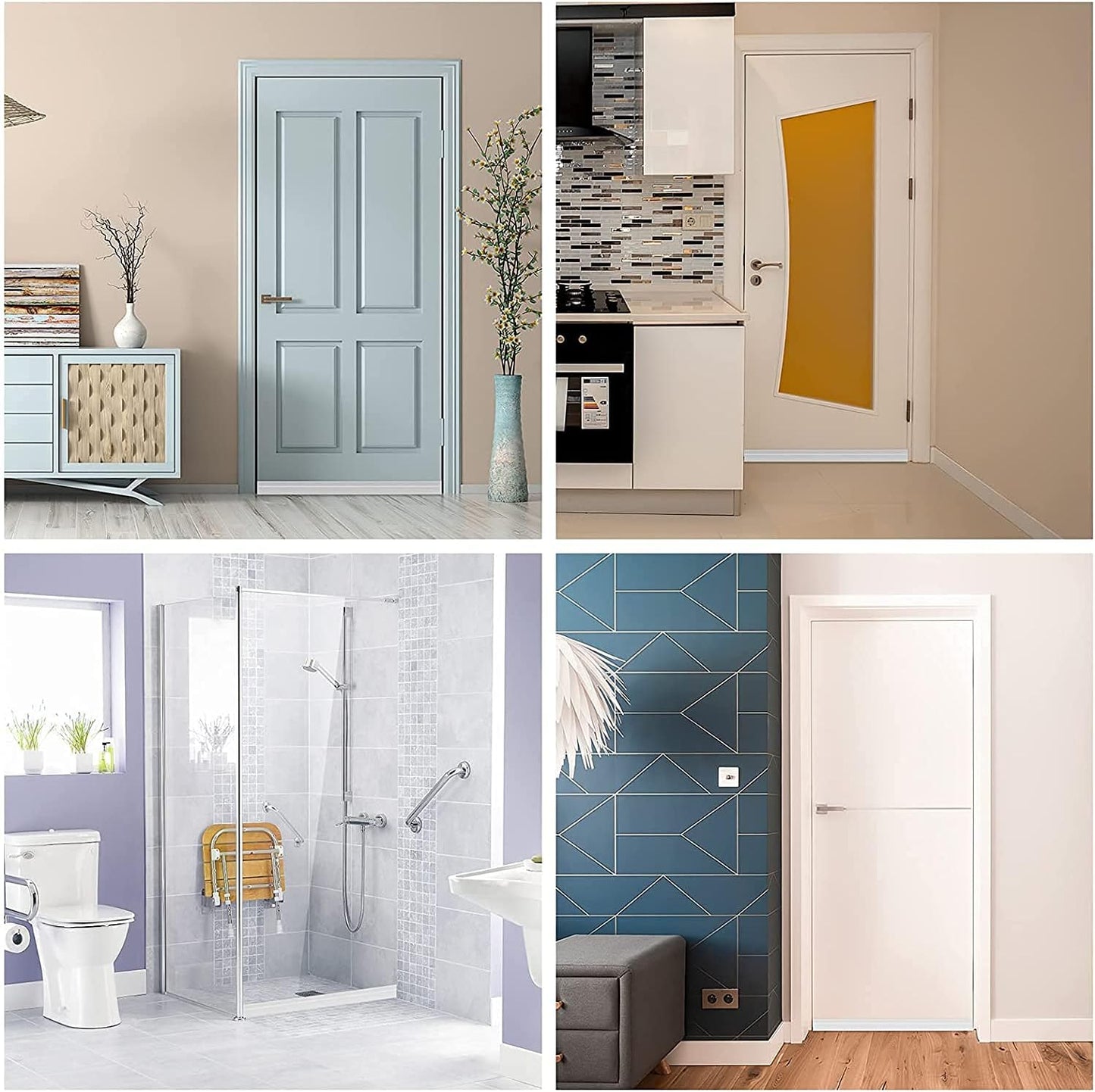 Interior Door Draft Stopper - Wind Blocker Strip for Doors, Sound and Weather Seal - Under Door Bottom Seal with a Gap of 2" Width x 39" Length - Black