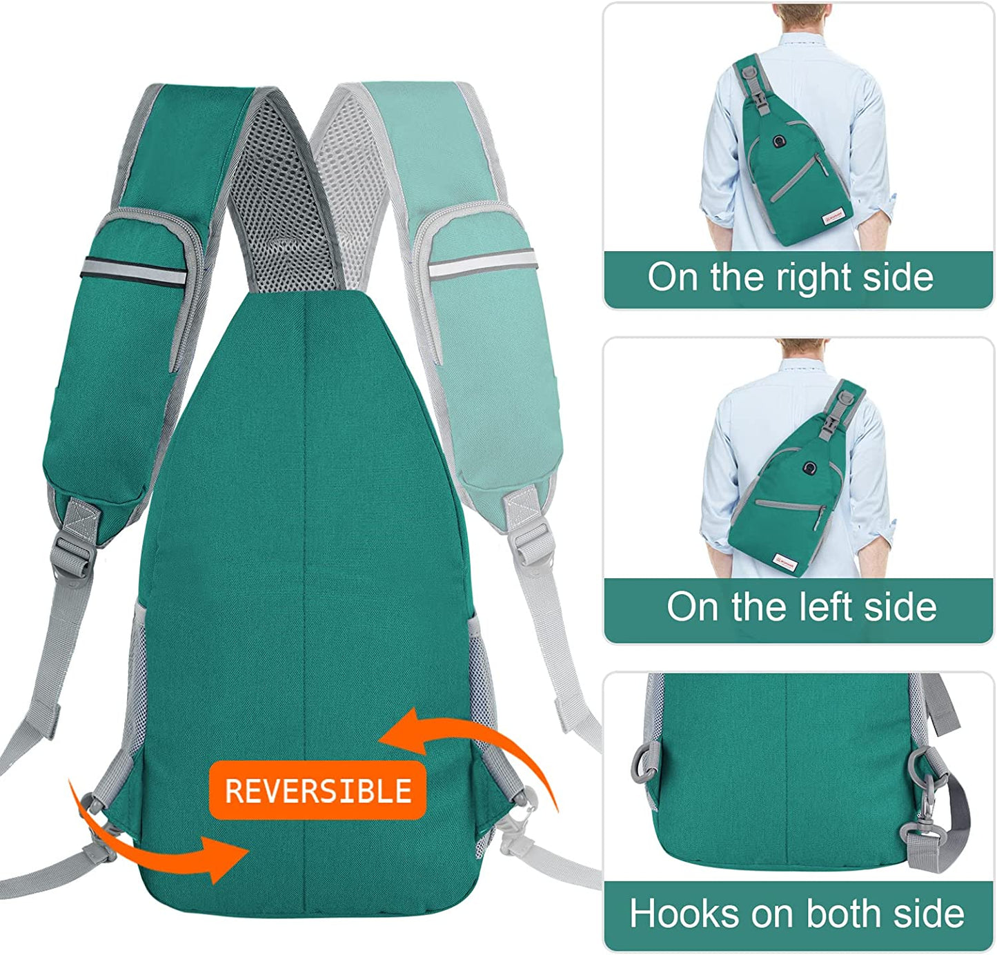 Crossbody Sling Bag - Shoulder Chest Bag for Women and Men - Ideal for Travel, Hiking, and Daypack Use