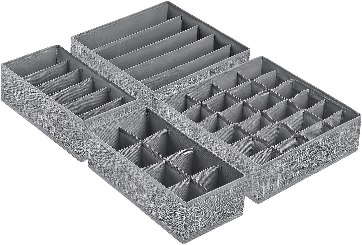 Set of 4 Collapsible Drawer Organizers: Ideal for organizing Bras, Underwear, and Socks.