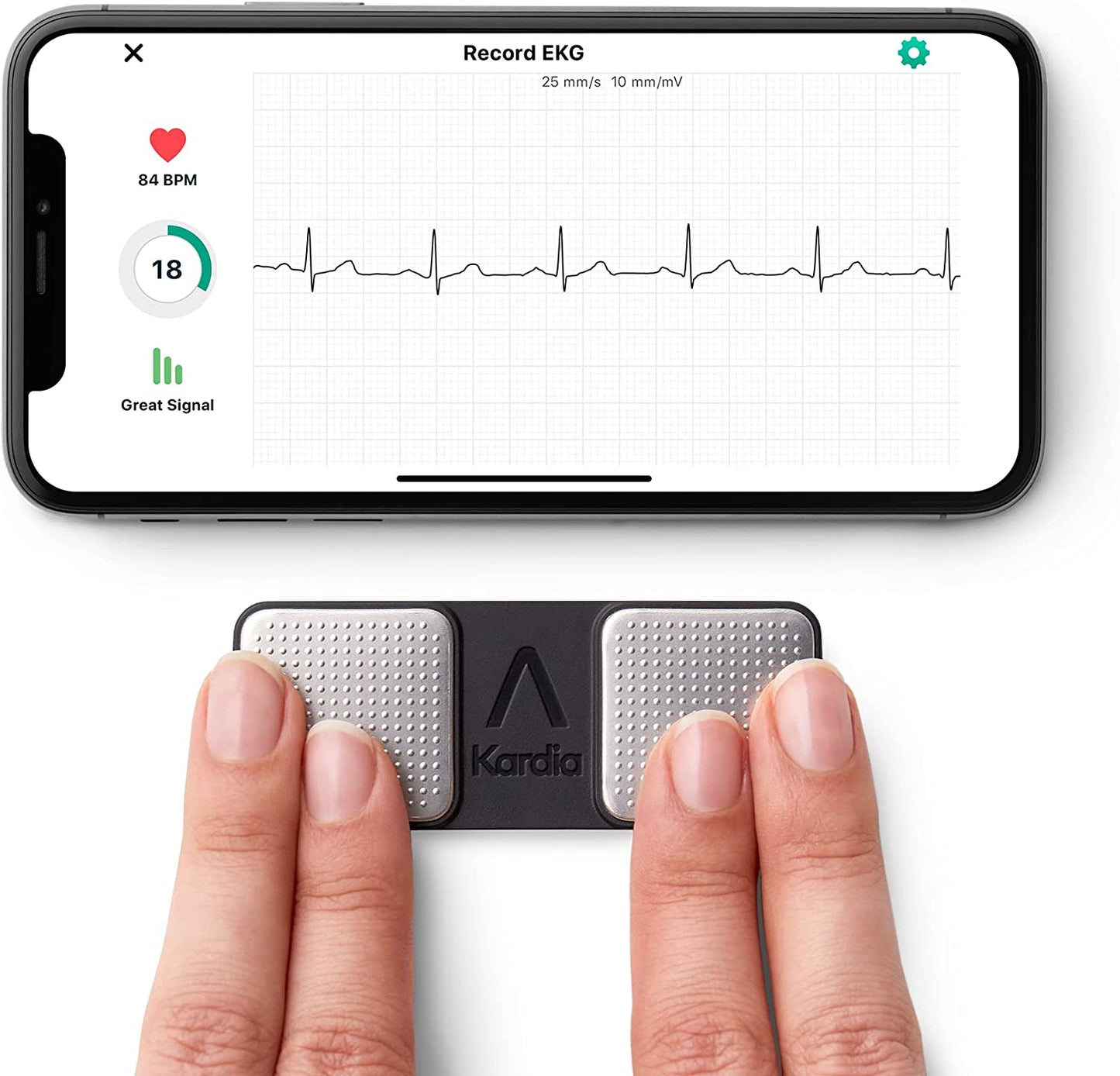 ECG Monitor: Wireless Personal Device to Detect Afib from Home in 30 Seconds. Easy to Use, Compatible with Most Smartphones, and FSA/HSA Eligible.