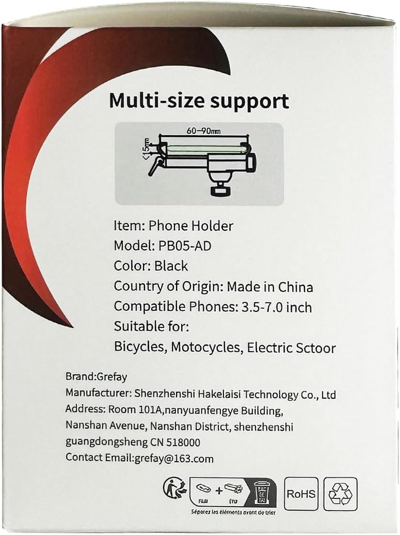 Universal Bike Phone Mount with Quick Release, Anti-Shake Bicycle Phone Holder for Road Bike/MTB/Scooter - 360° Rotation, Suitable for 3.5-7.0 inch Smartphones