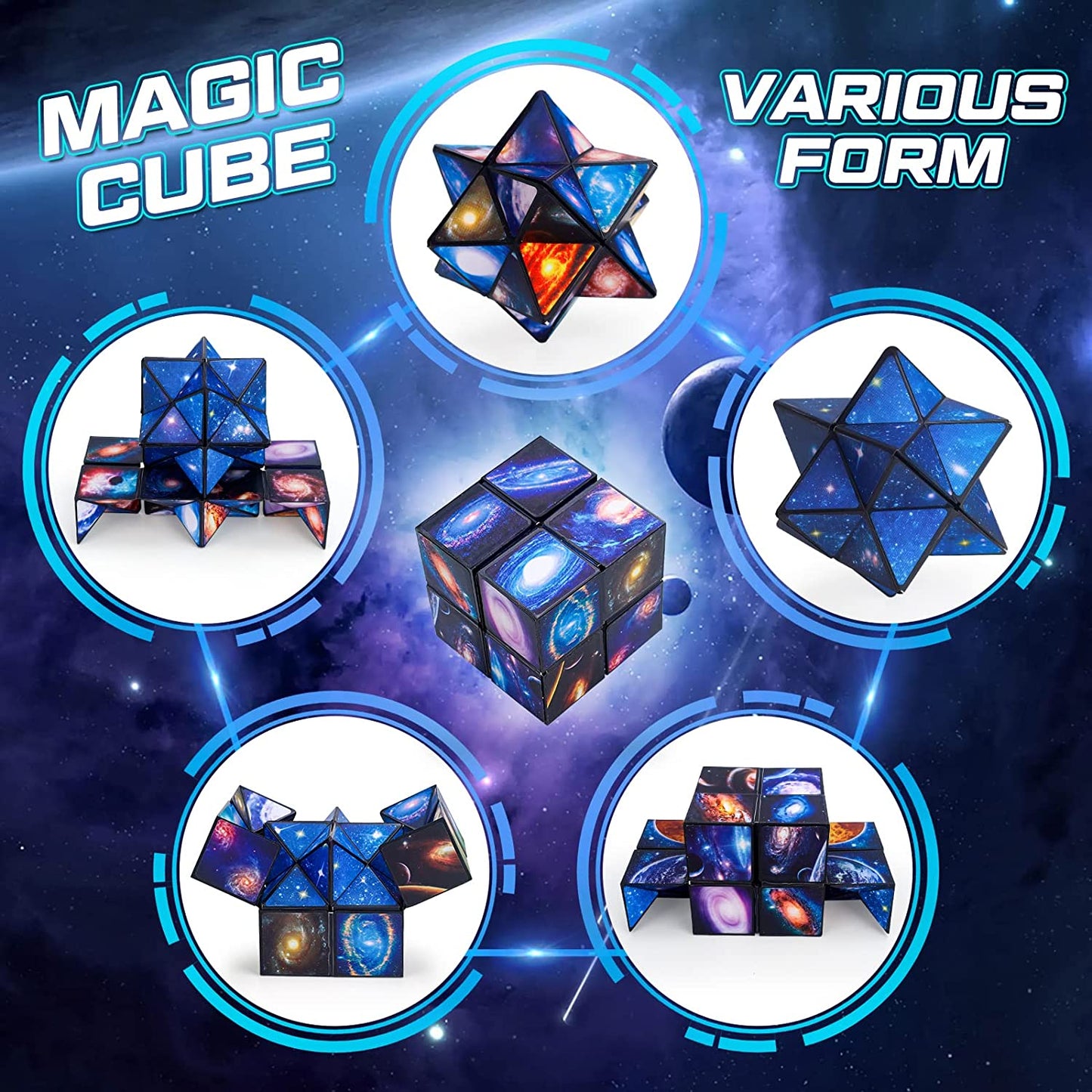 Starry Sky and Infinity Cube 2-in-1 Set - Creative Stress Relief Cube for Children and Adults