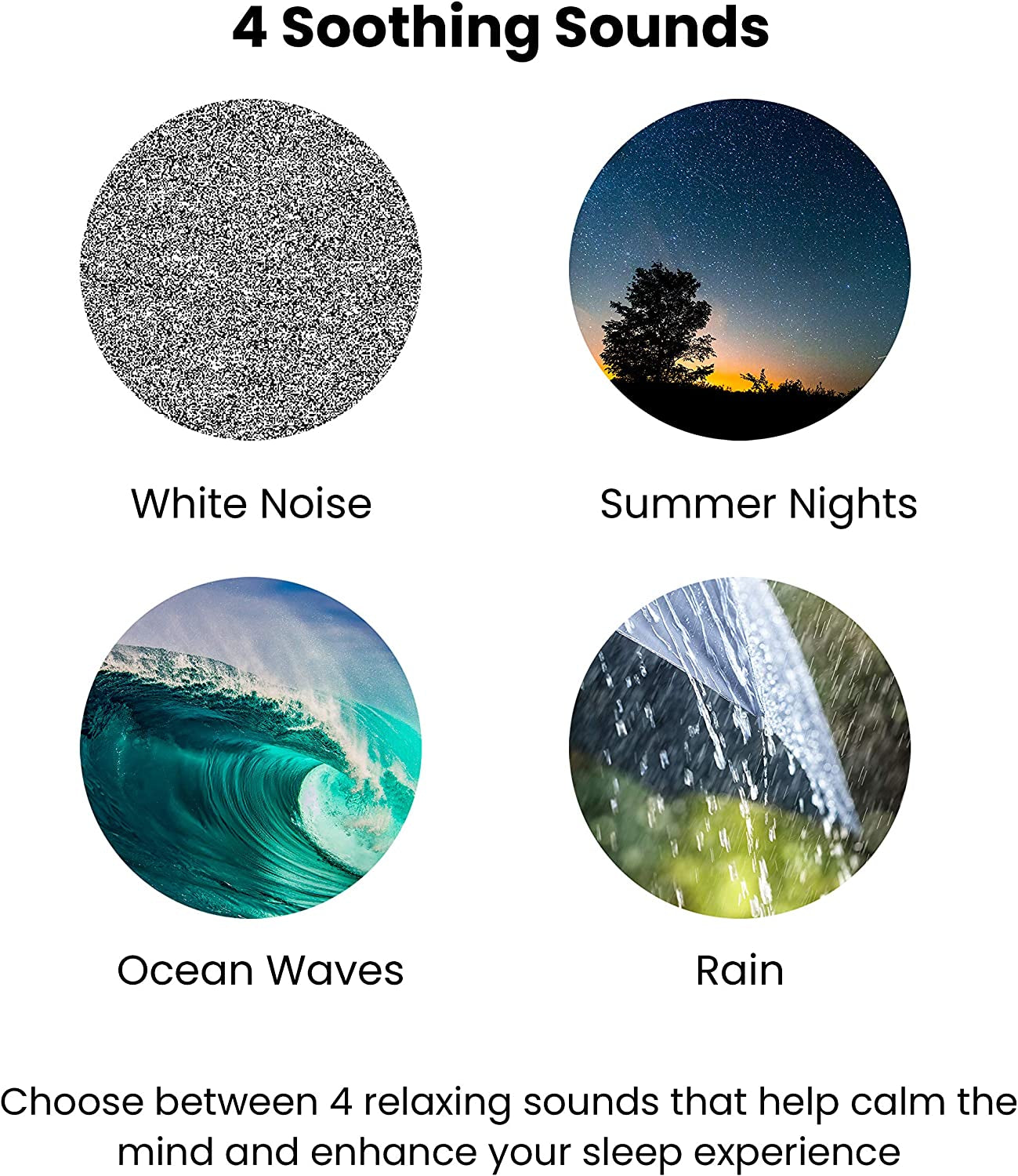Portable White Noise Sound Machine: Provides Sleep Therapy at Home, in the Office, for Babies, and While Traveling. Features 4 Relaxing Nature Sounds, Battery Operation, and an Auto-Off Timer.