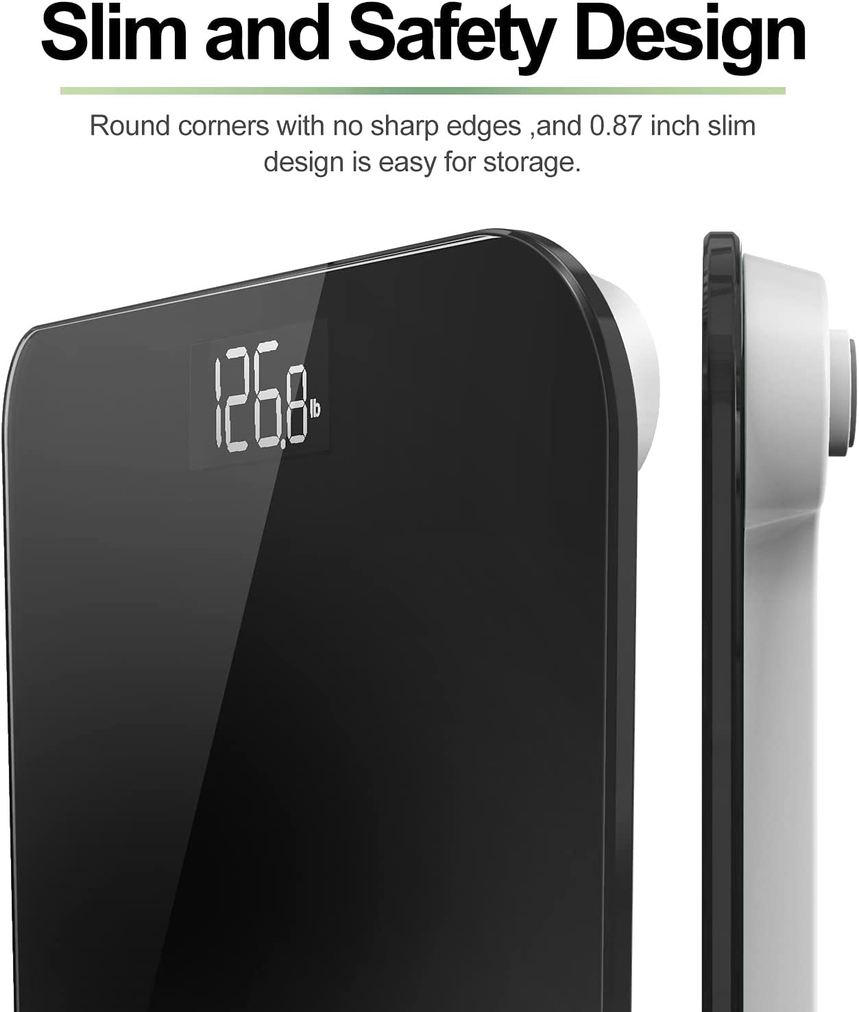Highly Accurate Digital Body Weight Scale: Core 1S Scale with Lighted LED Display, Large Rounded Corner Design, and 400 lb Capacity. Available in Black.