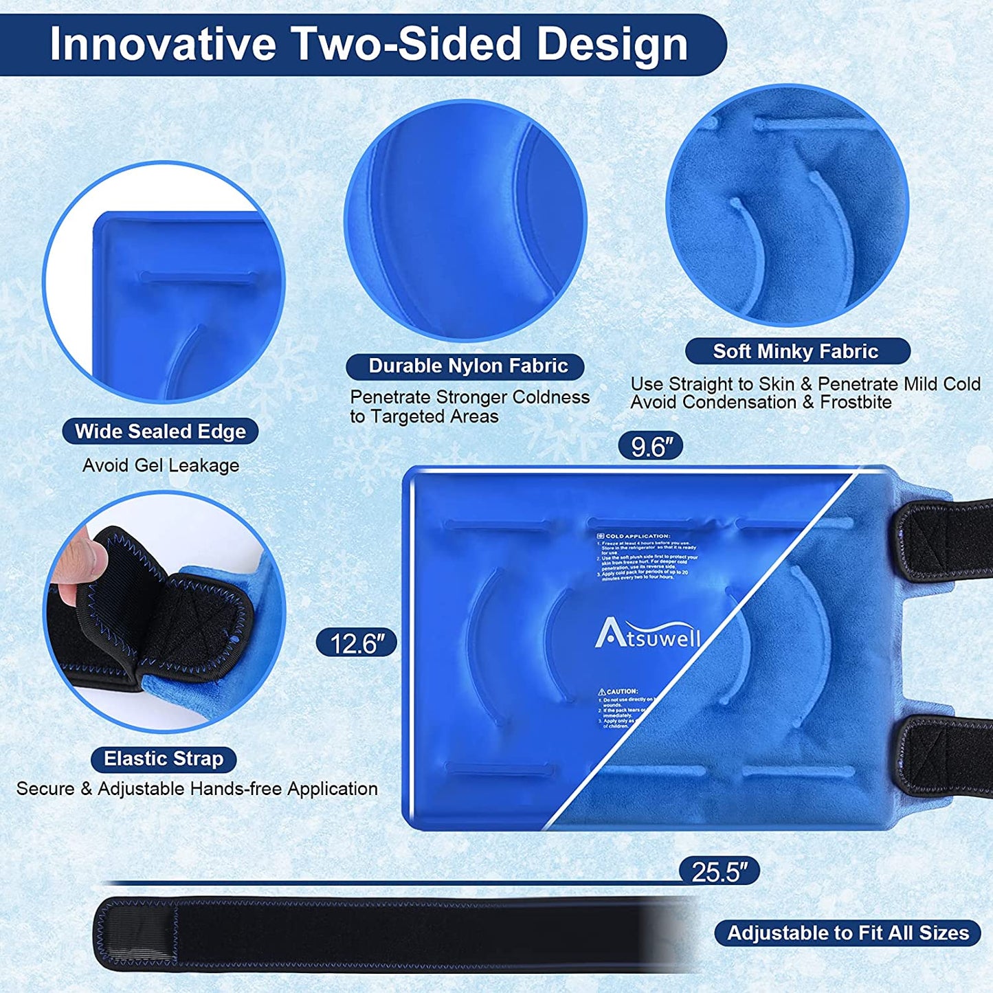 Reusable Gel Ice Pack for Knee Injuries - Instant Cold Therapy for Pain Relief, Swelling, Bruises, Arthritis, and Surgery Recovery