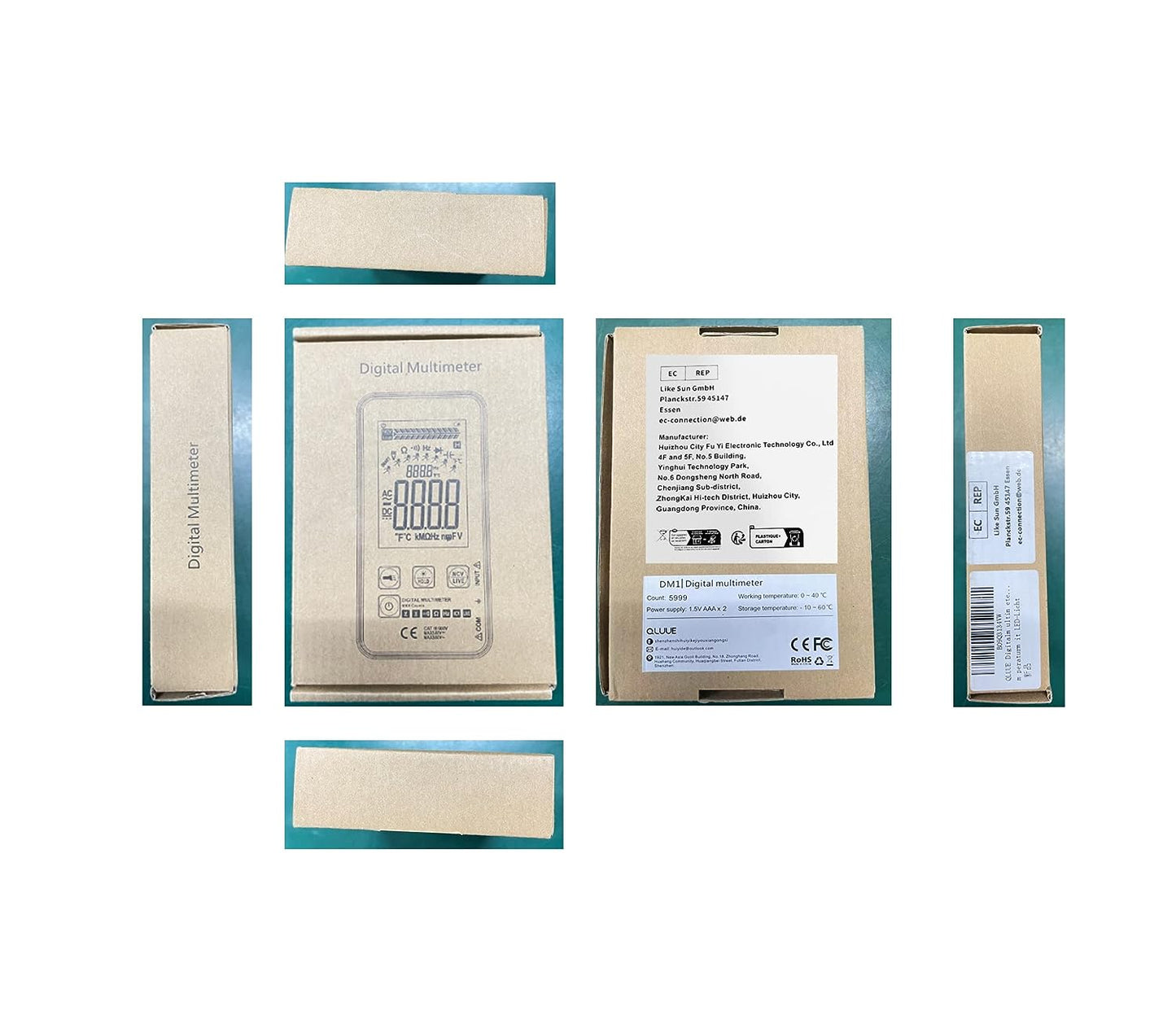 5999 Counts Digital Multimeter with Smart Mode and NCV Test - Measures DC/AC Voltage, Resistance, Frequency, Continuity, and Live Cables - Suitable for Household and Automotive Use - Multi Tester