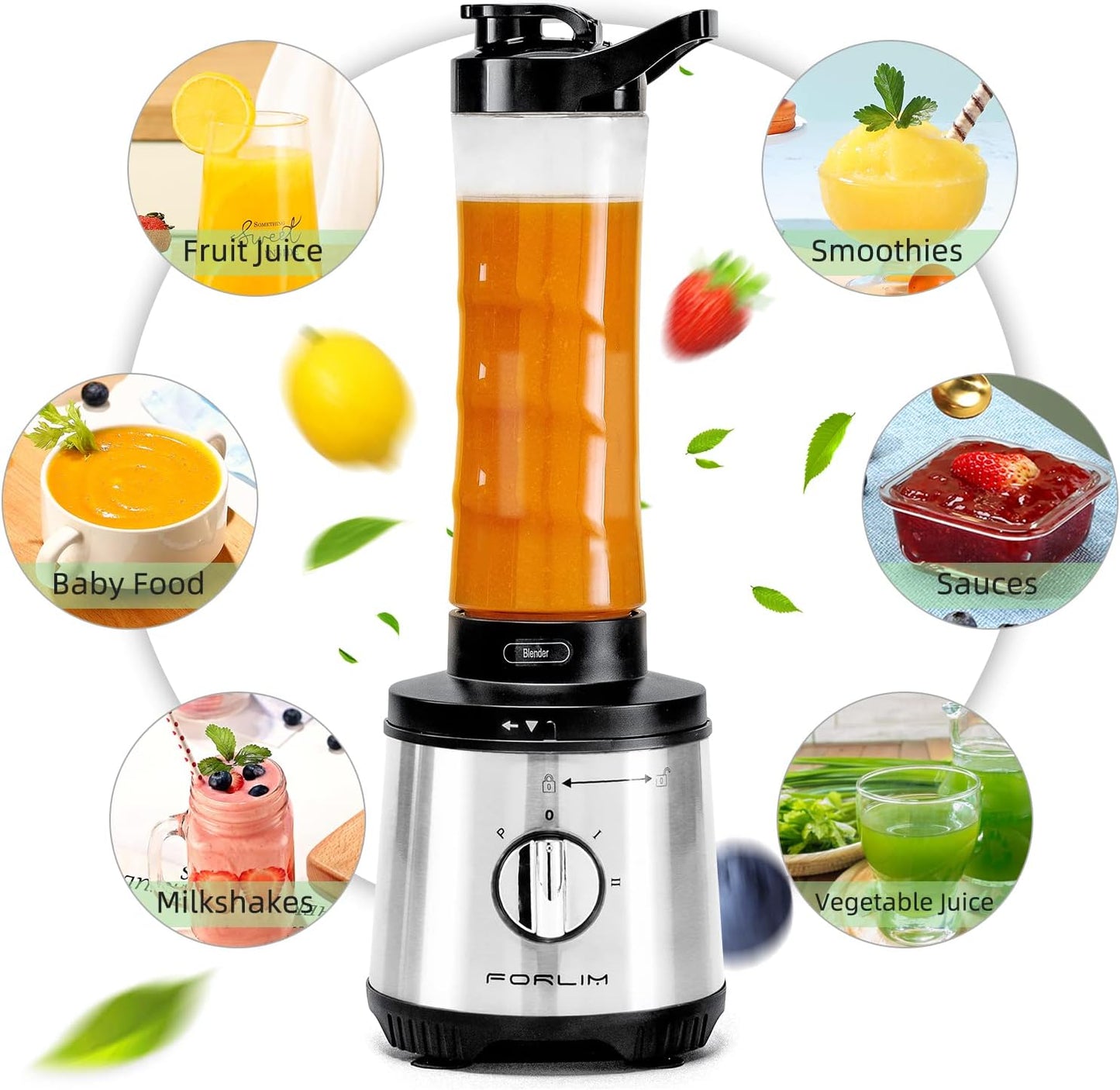 Small Food Processor - 3.5 Cup: 12-in-1 Mini Blender and Food Processor Combo for Kitchen, 350W Power, Includes a 20oz Bottle, 2 Speeds Plus Pulse Function with 4 Stainless Steel Blades - Perfect for Making Shakes, Smoothies, Meat, Sauces, Silver