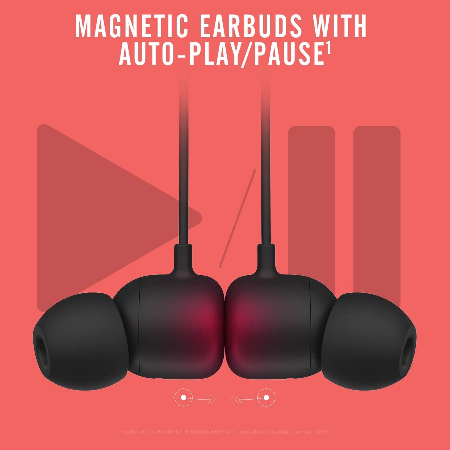 Apple W1 Headphone Chip Flex Wireless Earbuds - Magnetic Earphones with Class 1 Bluetooth, 12 Hours of Listening Time, Built-In Microphone, Black
