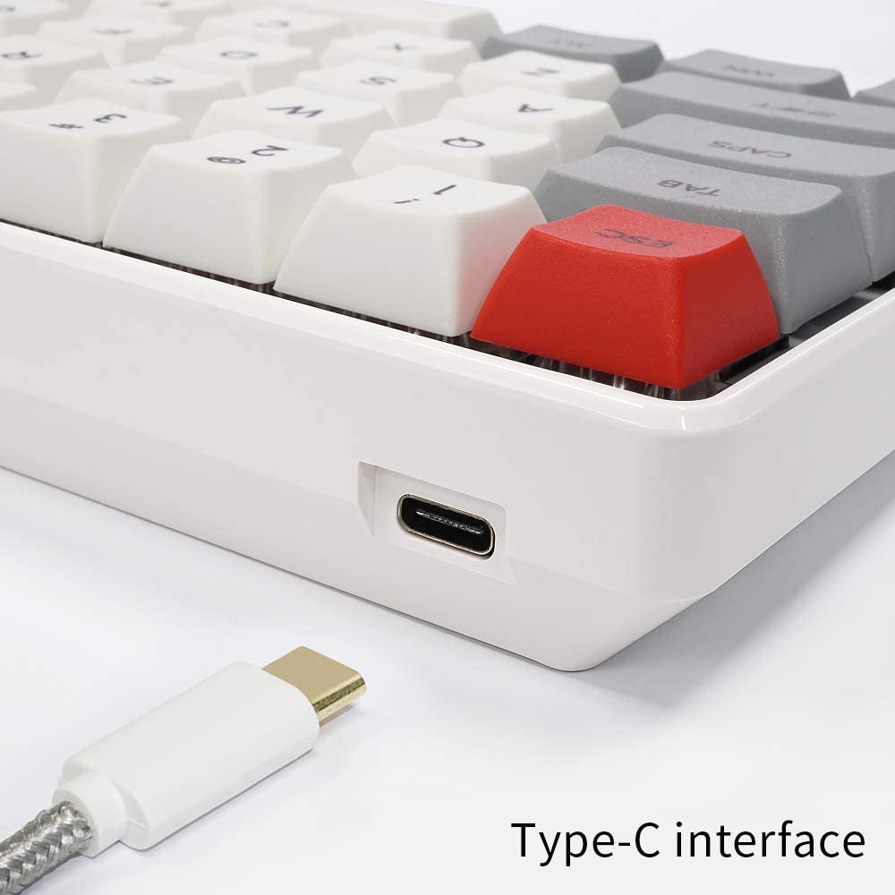 SK61 Hotswap Mechanical Gaming Keyboard - 61 Keys with Optical Switch, RGB Lighting, and Programmable Customization. Features Gateron Red Switches Grey