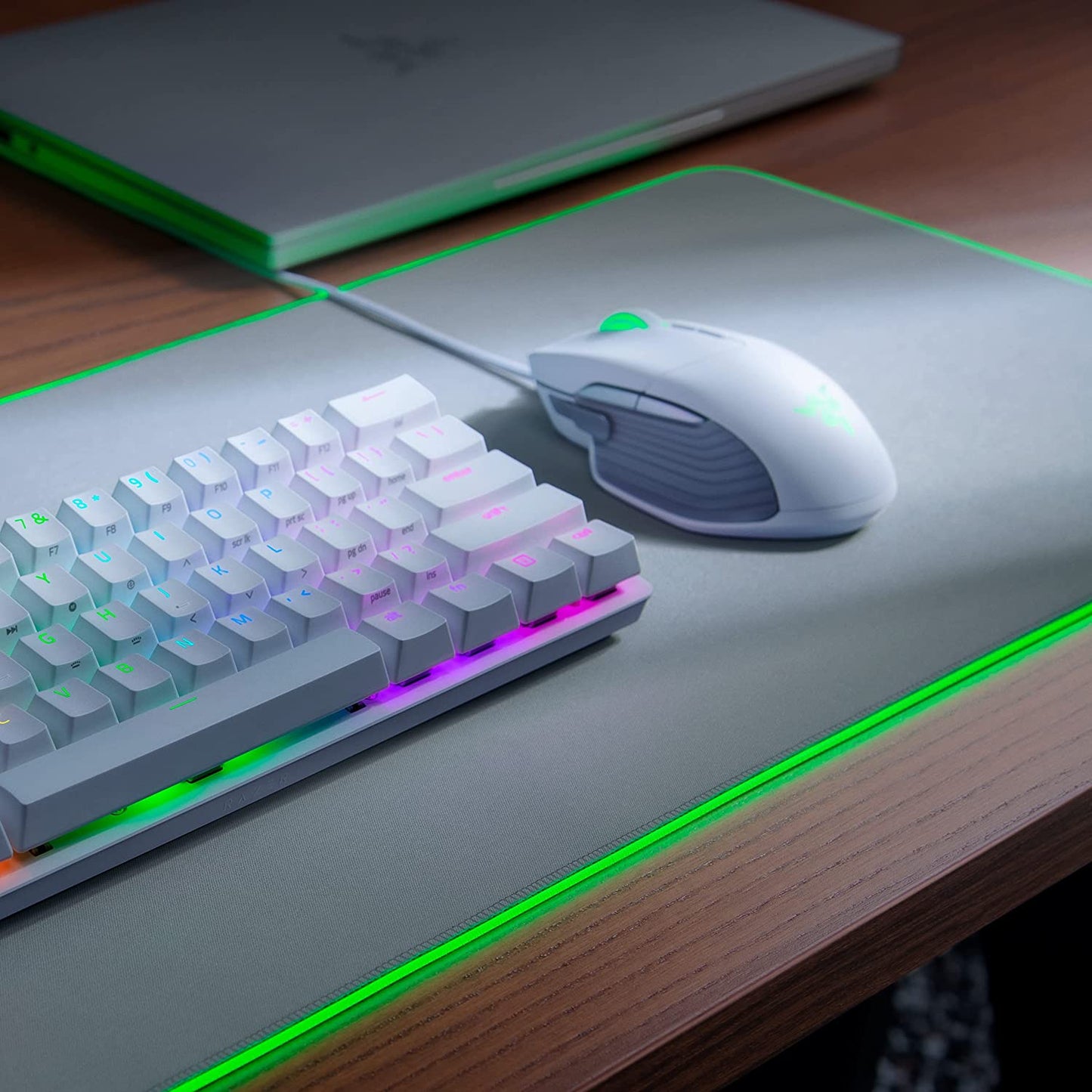 Mercury White Extended Chroma Gaming Mousepad: Customizable Chroma RGB Lighting - Soft Cloth Material - Enhanced Control and Speed - Non-Slip Rubber Base
