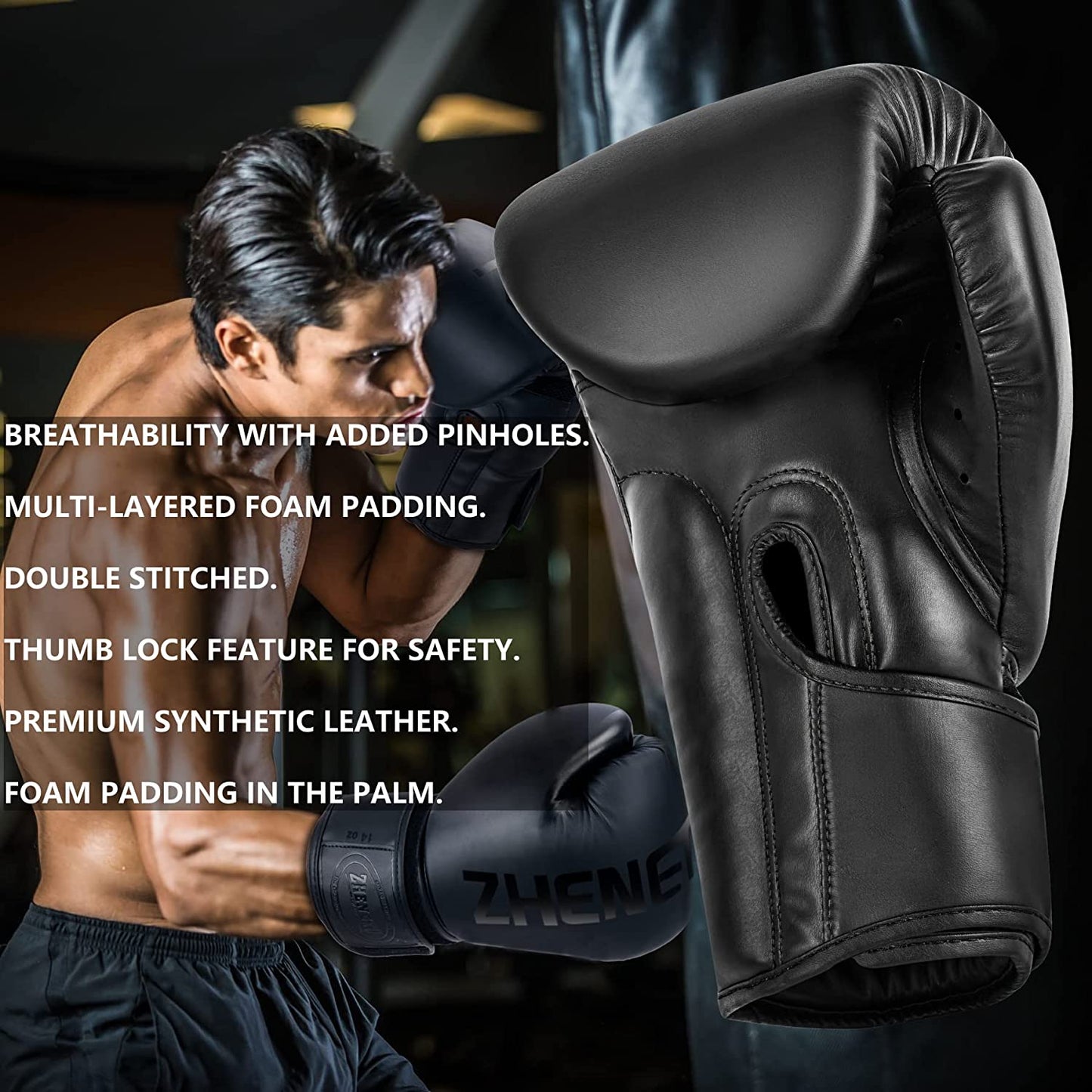Boxing Gloves for Men & Women - Ideal for Kickboxing, Muay Thai, MMA Sparring and Training