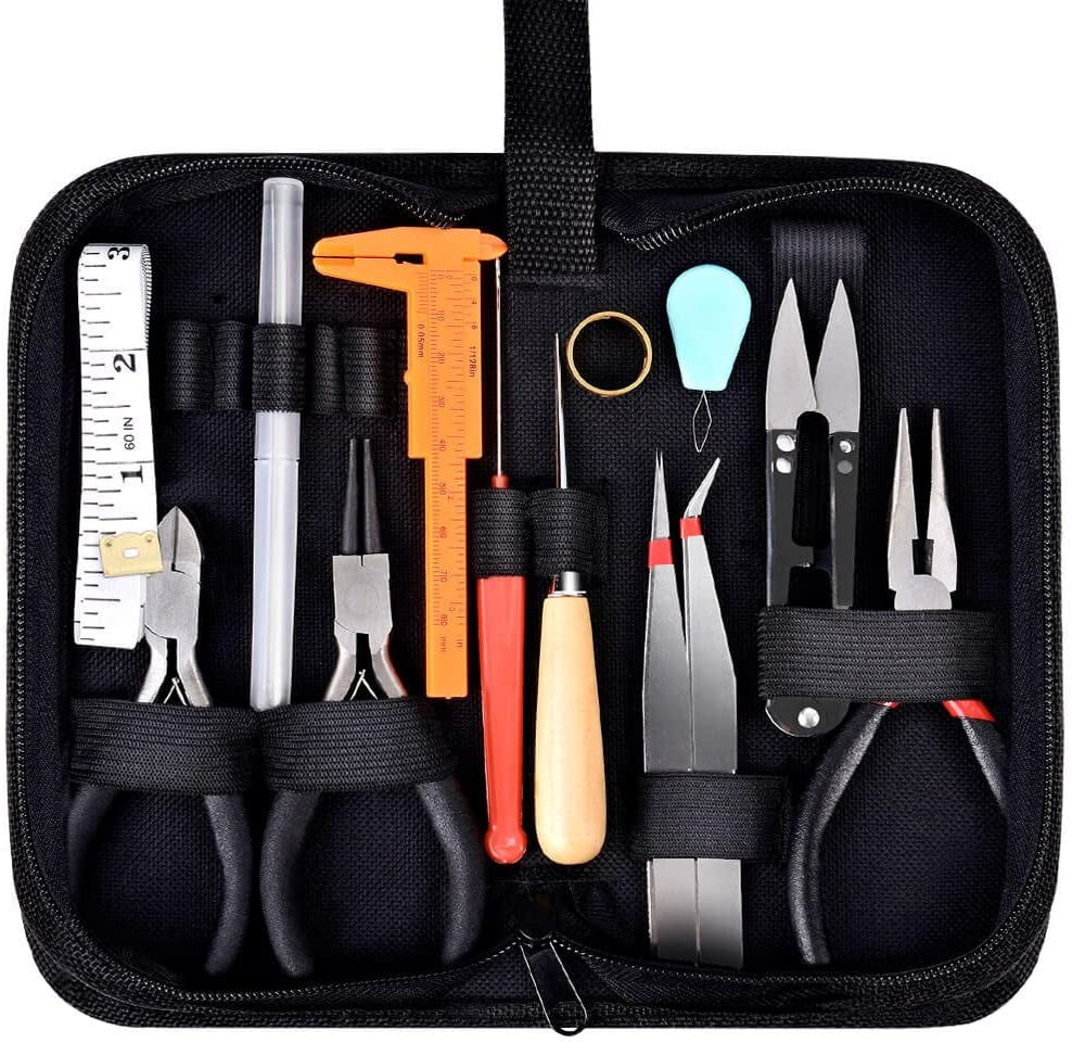 Professional Jewelry Making Tools Kit with Convenient Zipper Storage Case for Precise Jewelry Crafting and Efficient Jewelry Repair