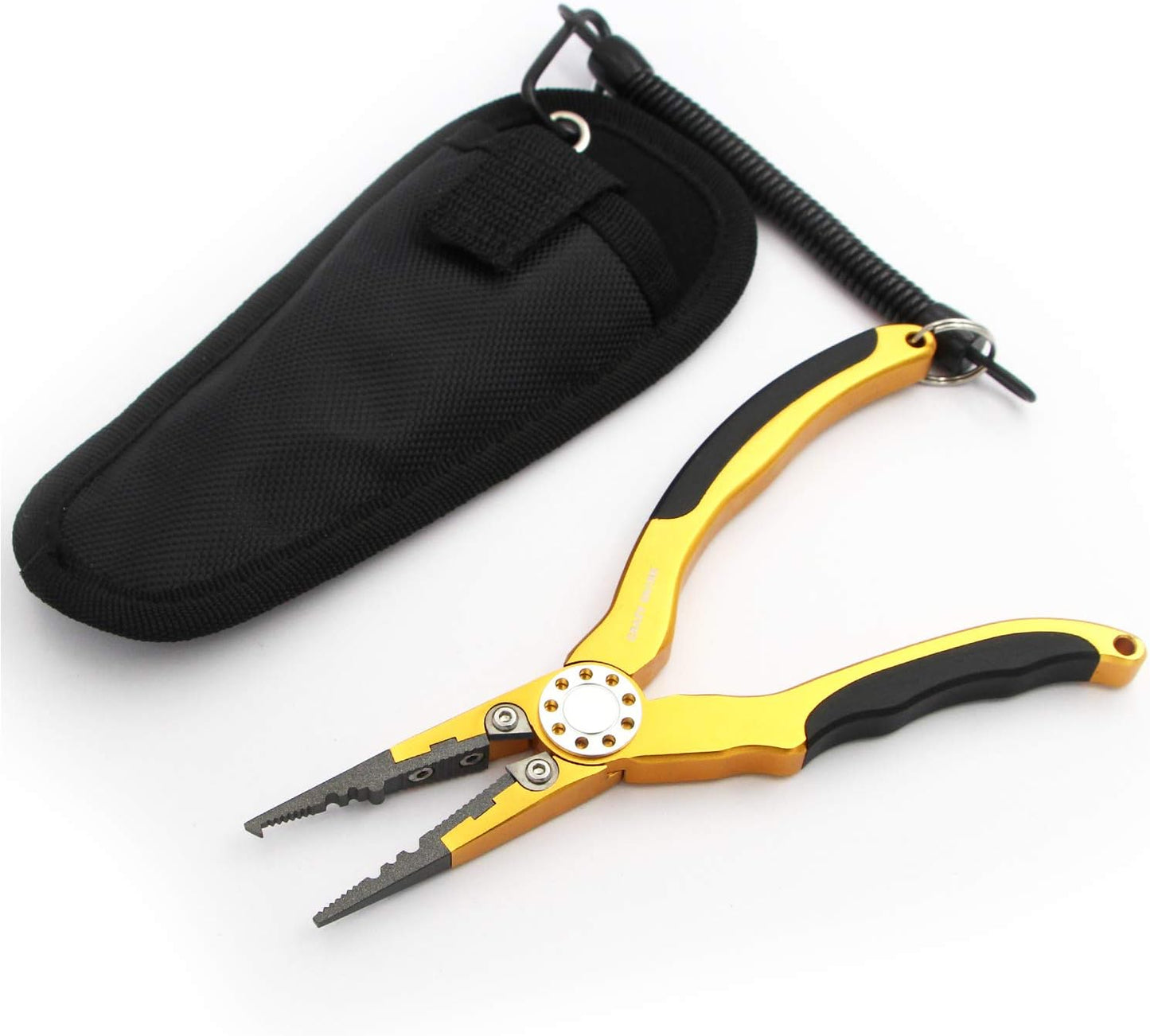 Premium Aluminium Fishing Pliers with Stainless Steel Hook Remover, Saltwater Resistant Gear, Spilt Ring Pliers, Tungsten Carbide Cutters, and Braid Line Cutters