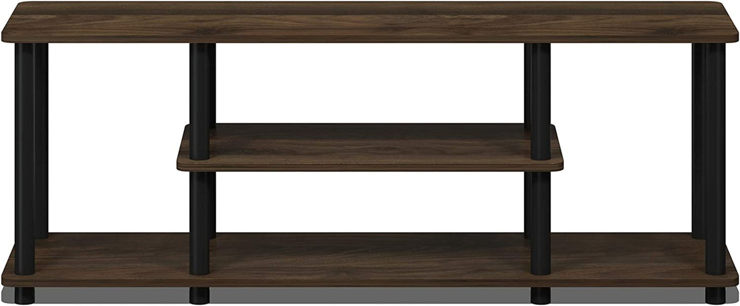 3D Entertainment TV Stands, Round - Walnut/Black