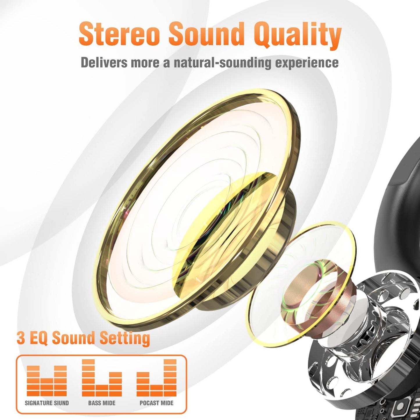 Mini Bluetooth Earbuds with Earhooks - Wireless Earbuds for Small Ears, Microphone Included, IPX7 Waterproof, 24-Hour Playtime, Ideal Wireless Earphones for Sports and Workouts
