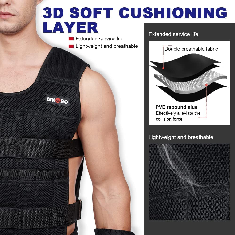 Complete Adjustable Weighted Vest Set with Arm and Leg Weights for Weight Training Workouts - Includes Jacket, Wrist Weights, Ankle Weights, and 96-100 Steel Plates