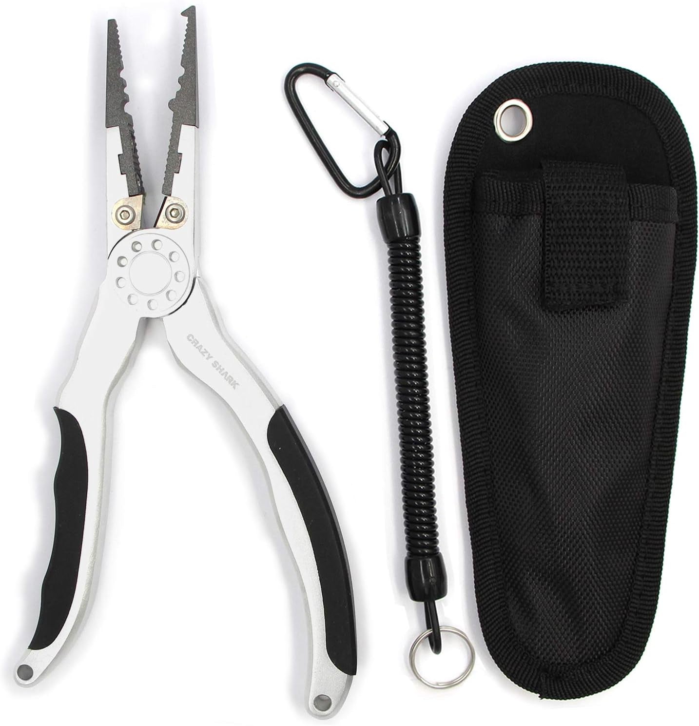 Premium Aluminium Fishing Pliers with Stainless Steel Hook Remover, Saltwater Resistant Gear, Spilt Ring Pliers, Tungsten Carbide Cutters, and Braid Line Cutters