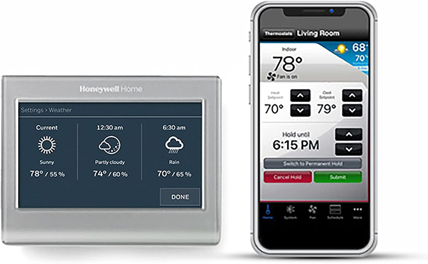 Wi-Fi Smart Color Thermostat for Home RTH9585WF 1004, 7 Day Programmable, Touch Screen, Energy Star, Alexa Compatible, C-Wire Required