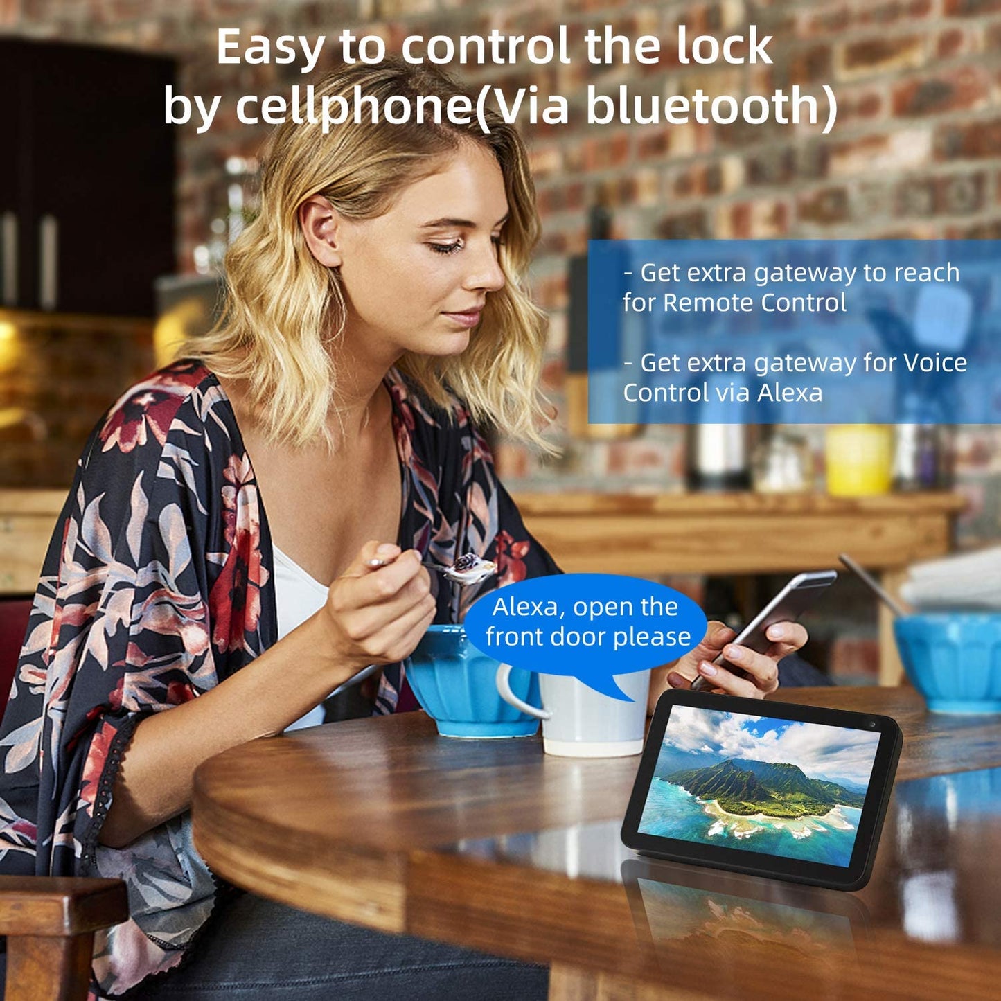 Smart Deadbolt Lock Fingerprint Electronic Door Lock with Keypad-Bluetooth Keyless Entry, App Control, Ekeys Sharing, App Monitoring, Auto Lock for Homes and Hotels
