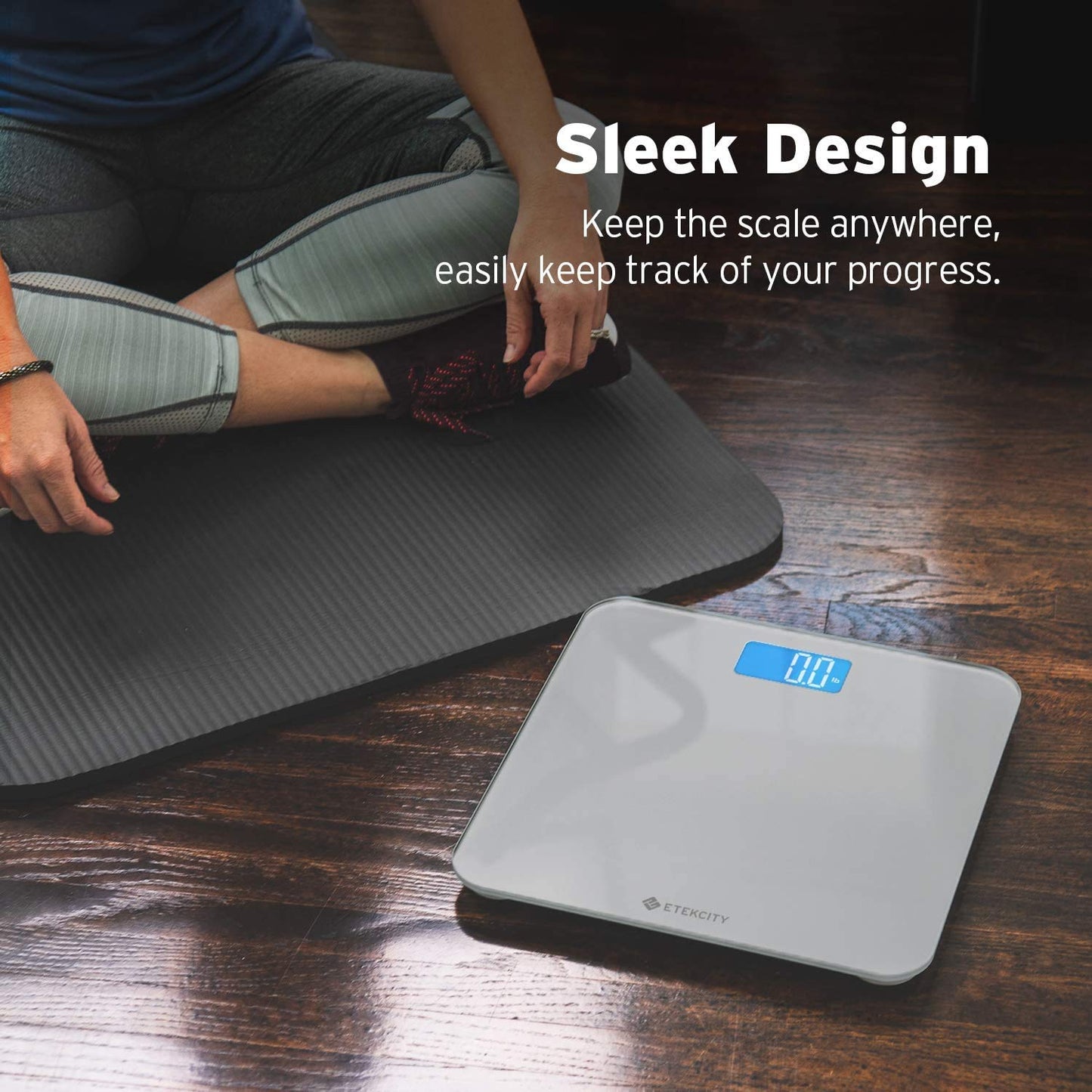 Round Corner Bathroom Body Weight Scale: Digital Scale with Large Backlit Display and High Precision Measurements. Supports up to 400 lb/180 kg.