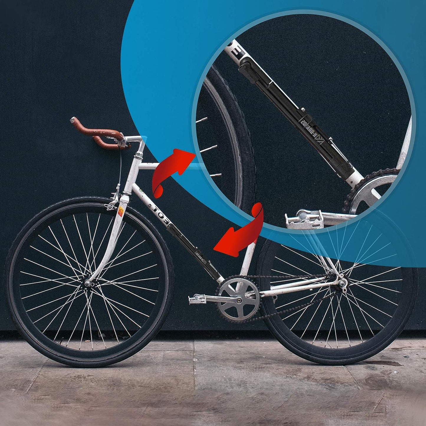Compact and Portable Bike Floor & Sports Ball Air Pump - Aluminum Alloy Bicycle Tire Pump with Puncture Kit.