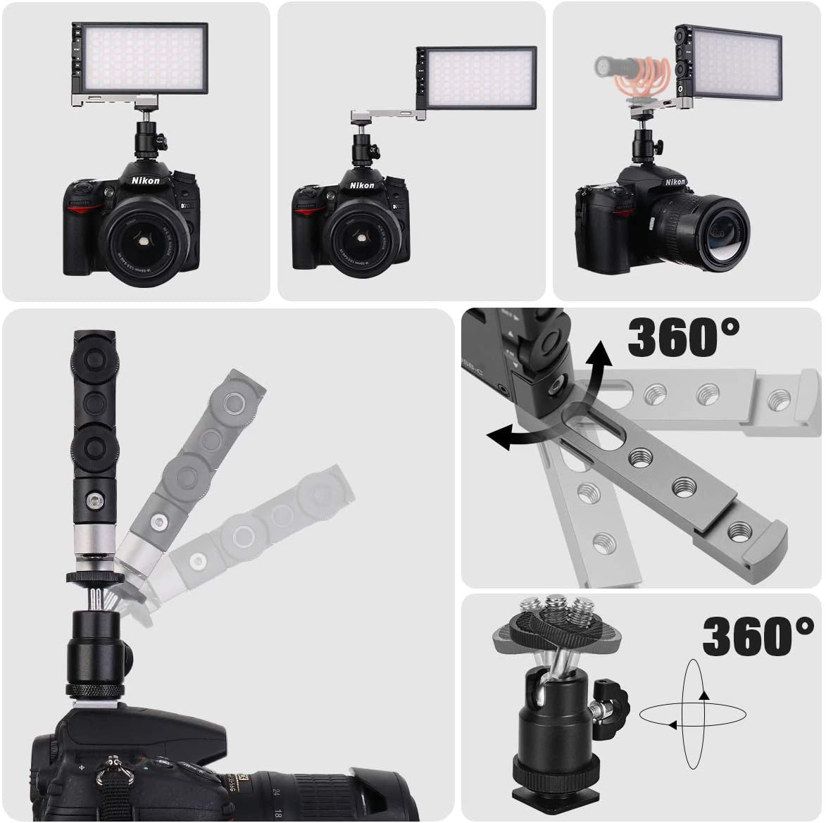 RGB Video Light with Rechargeable Batteries, Adjustable Color Temperature, High CRI LED Camera Light, Multiple Light Effects, Portable Photography Lighting for Gaming, YouTubers, Vlogging, and TikTok