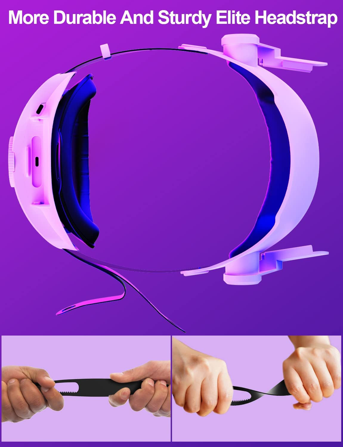 Enhanced VR Head Strap for Meta Quest 2 - Extend Playtime by 4 Hours with 7000mAh Replaceable Battery, Provides Enhanced Support and Comfort in VR Gaming (Patent Pending)