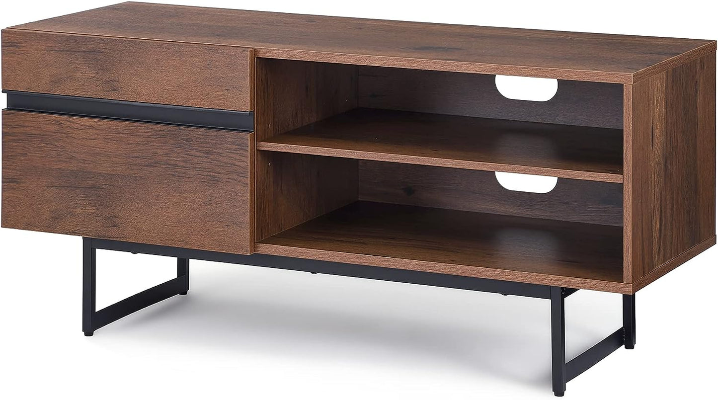 Modern Entertainment TV Stand for up to 50 inch TV with Storage Cabinets Media Console for Living Room, 42" - Brown