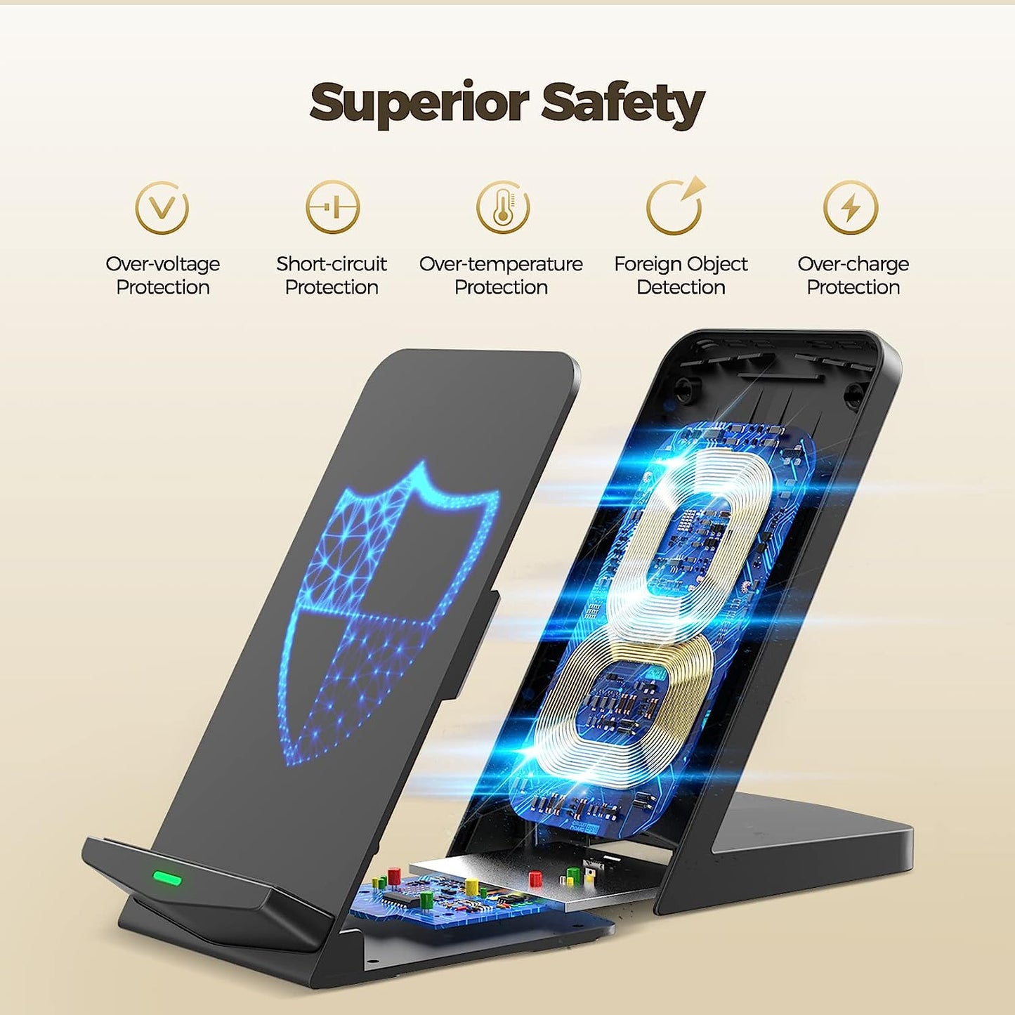 Wireless Chargers 2 Pack, Dual-Coil 15W Fast Wireless Charging,Iphone Wireless Charger Stand Fit for Iphone 14/13 Pro Max/12/11/Se/Xr/Xs, Wireless Phone Charger Fit for Galaxy S21 Ultra/S20/S10, Pixel