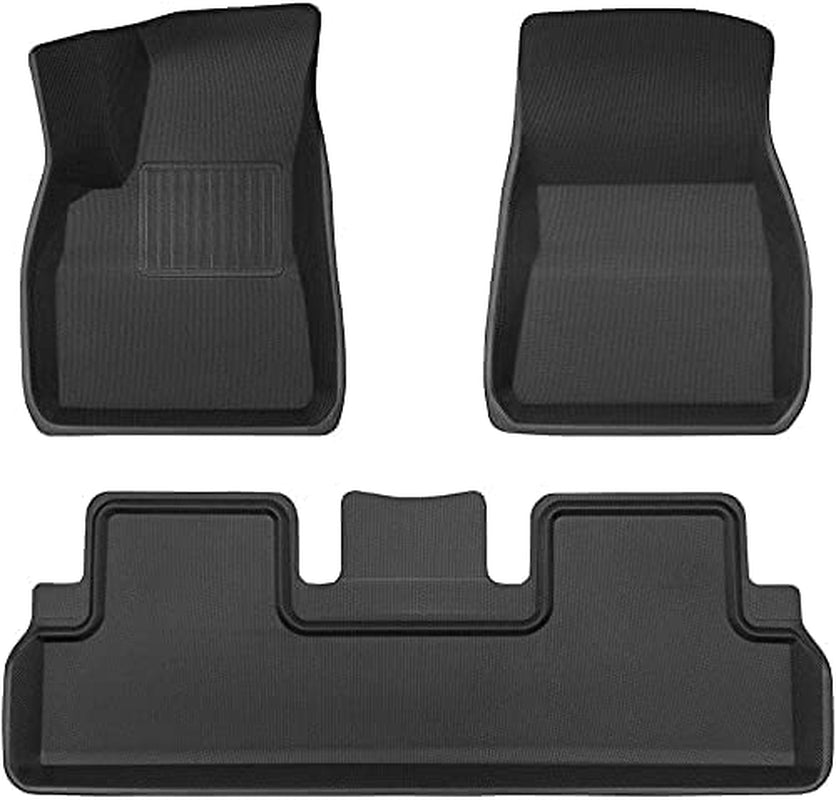 Premium All Weather Floor Mats for Tesla Model 3 - Anti-Slip, Waterproof, and Compatible with Model 3 2017-2022 - 3-Piece Set
