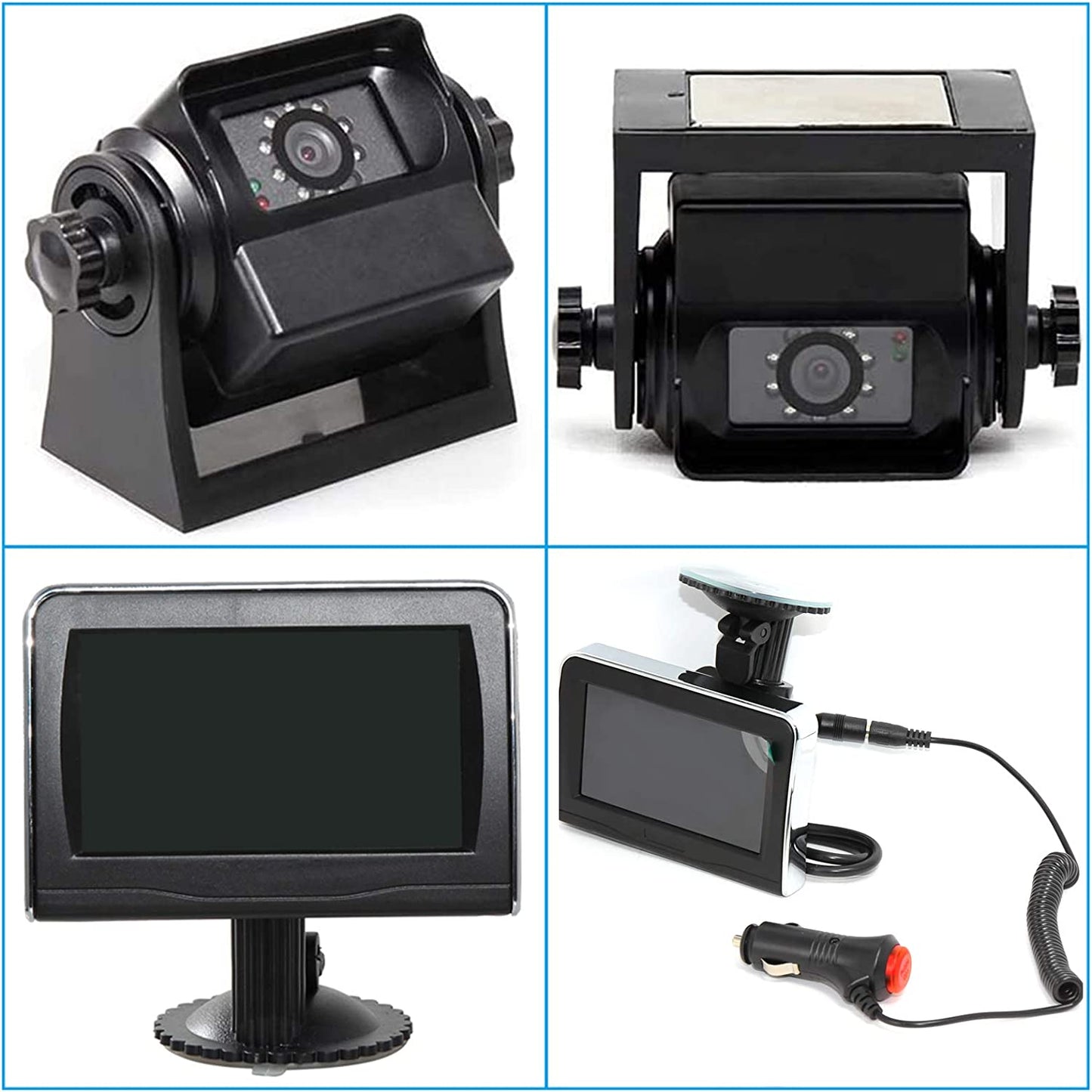 Portable Wi-Fi Wireless Magnetic Hitch Camera with 4.3 Inch LCD Monitor Display - Backup Rear View for Gooseneck, Horse Trailer, Boat, Travel Trailer, Fifth Wheels, RV, Camper - Battery Powered Kit