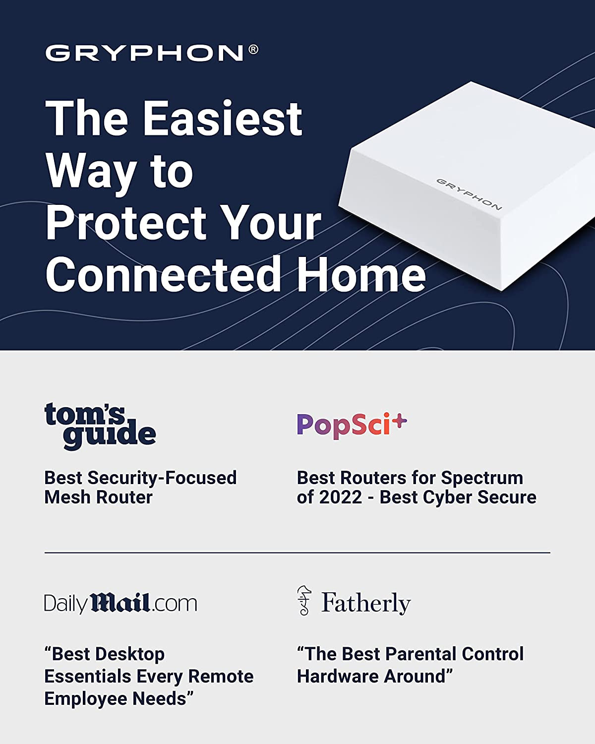 Enhanced Security Router & GUARDIAN Advanced Parental Control System - Smart Mesh Wifi System AC1200 with Hack Protection, Ai-Intrusion Detection, ESET Malware Protection (Up to 1800Sqft)