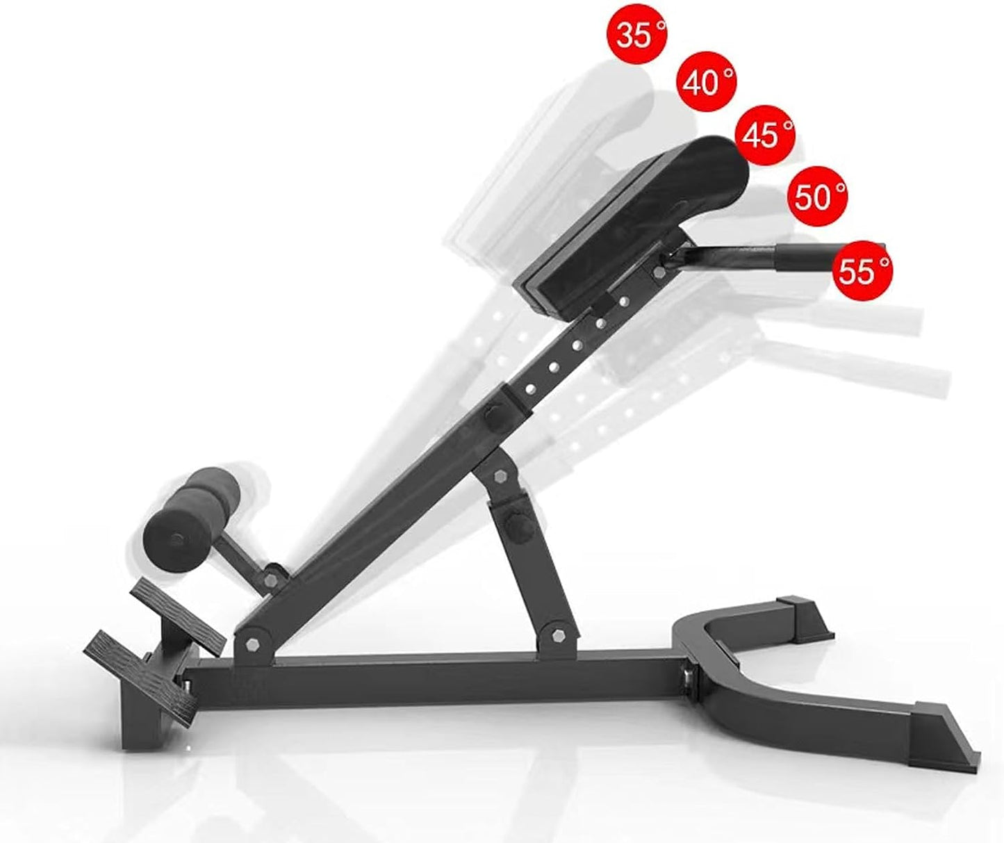 Adjustable Fitness Hyper Extension Bench - This Roman chair is designed for home gym back workouts and back extension training. It also serves as a multi-functional sit-up bench for various exercises.