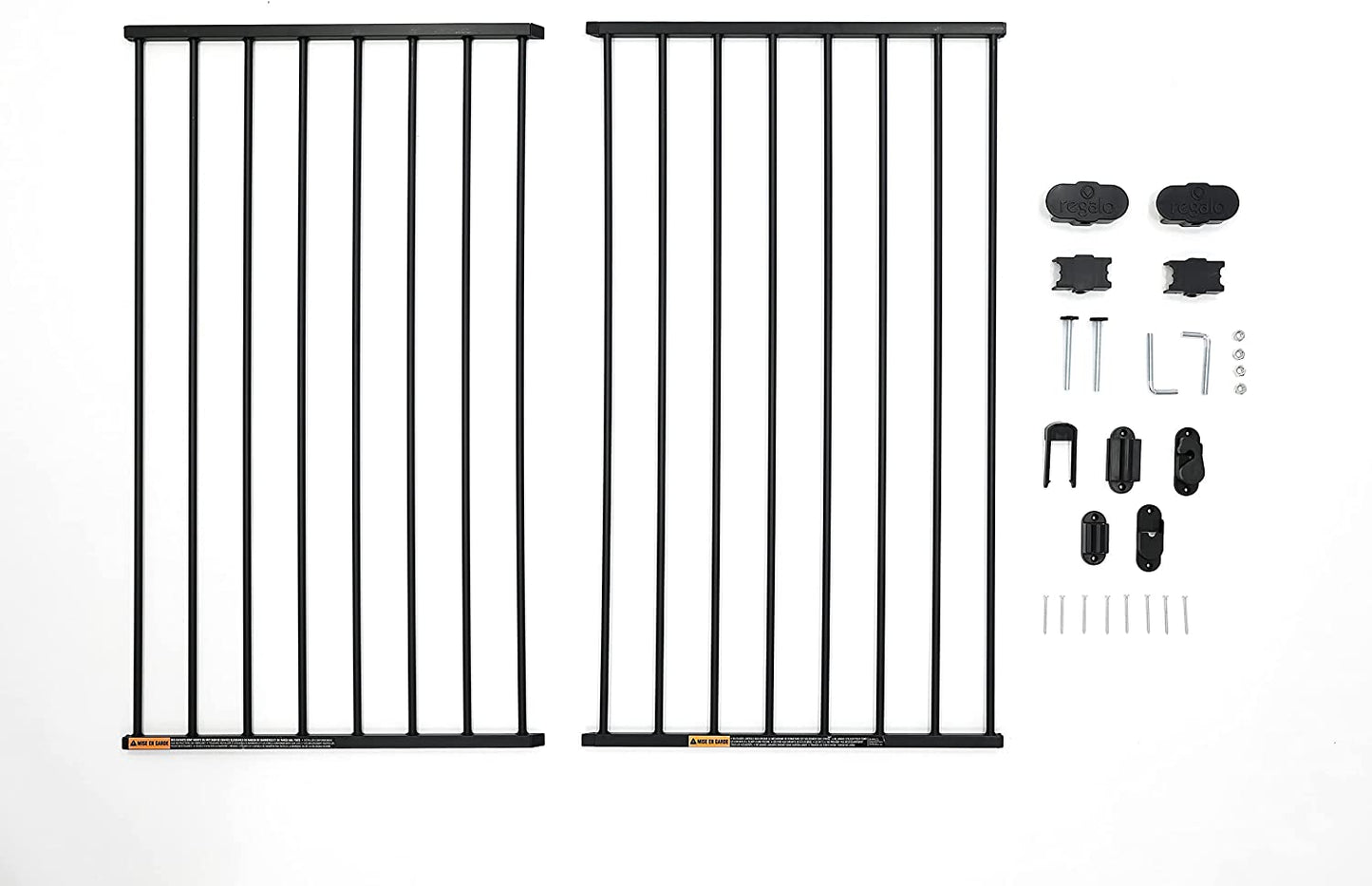 2-in-1 Extra Tall Easy Swing Stairway Baby Gate, Black