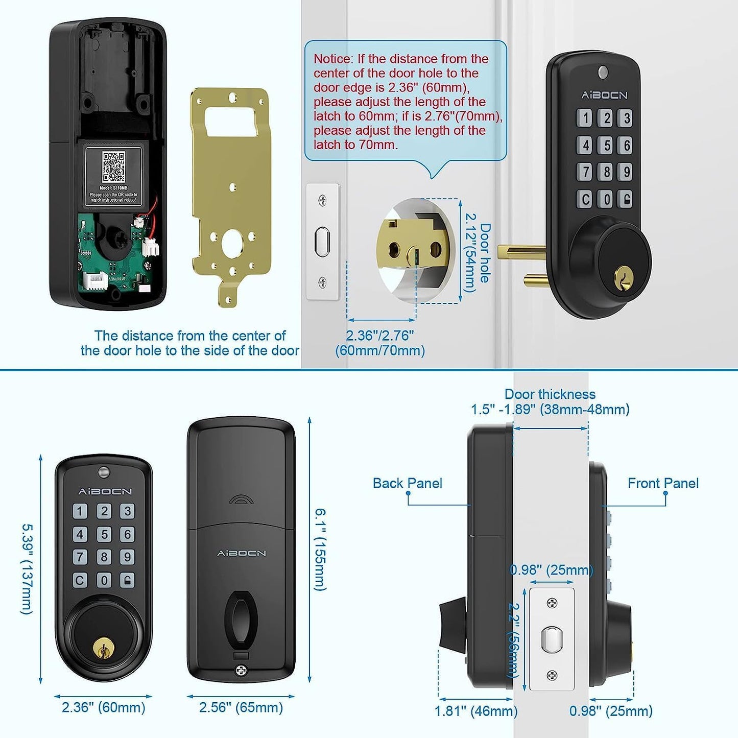 Keyless Entry Door Lock with Keypad - An Electronic Keypad Deadbolt Lock with Auto-Lock, Anti-Peeping Password Functionality, Easy Installation and Programming, Designed for Secure and Convenient Home Bedroom Use.