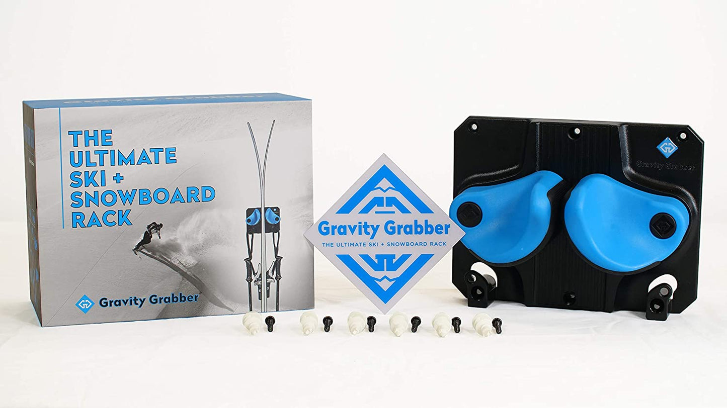 Premium Ski and Snowboard Wall Storage Rack - Protect Your Equipment with Gravity Grabber - Secure and Damage-Free Storage Solution - Universal Fit for All Skis and Snowboards