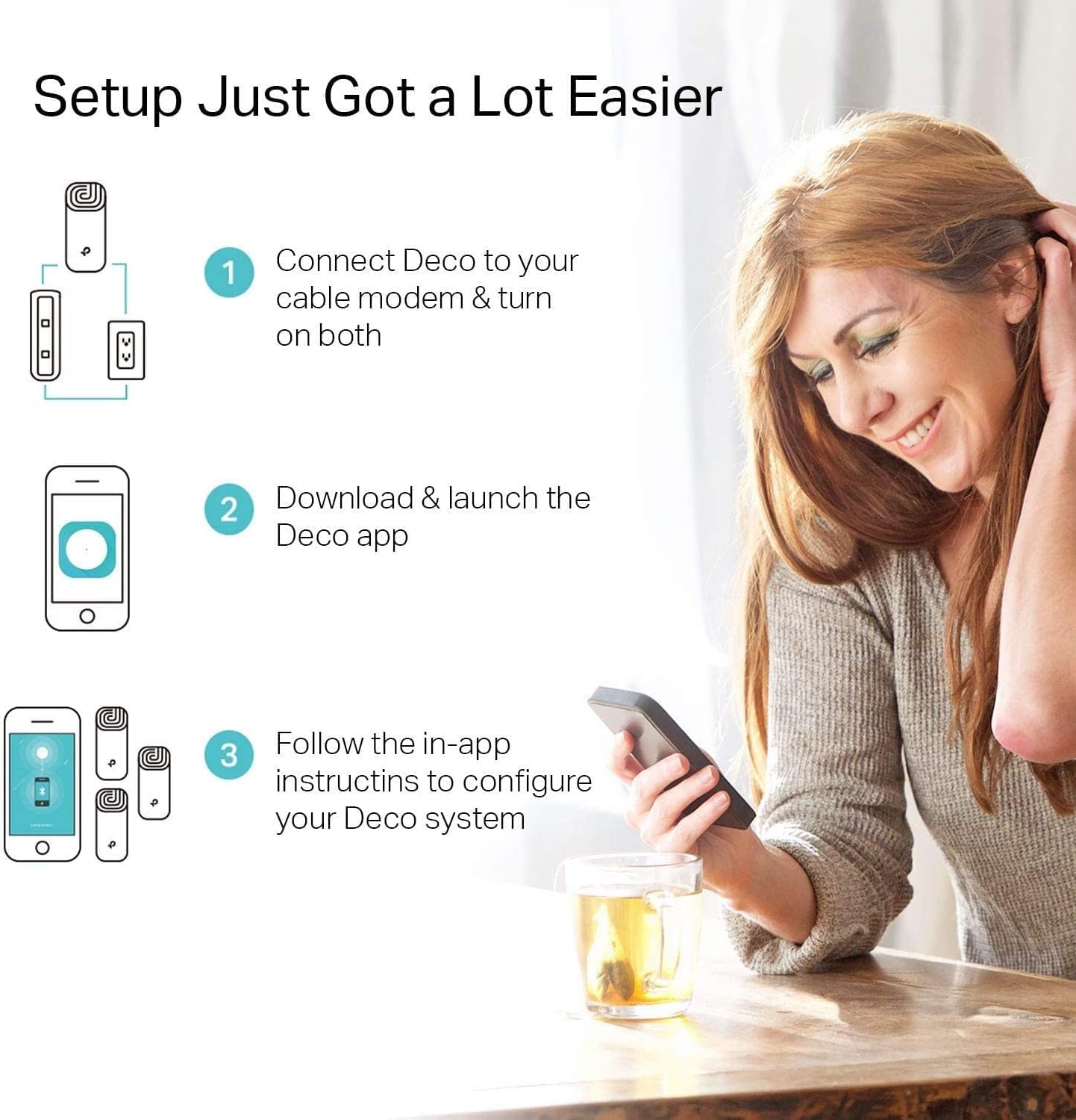 Complete Mesh WiFi System (Deco M4) - Covers up to 5,500 Sq. Ft., Replacing Wireless Internet Routers and Extenders. Equipped with Gigabit Ports, Compatible with Alexa, and available in a 3-Pack.